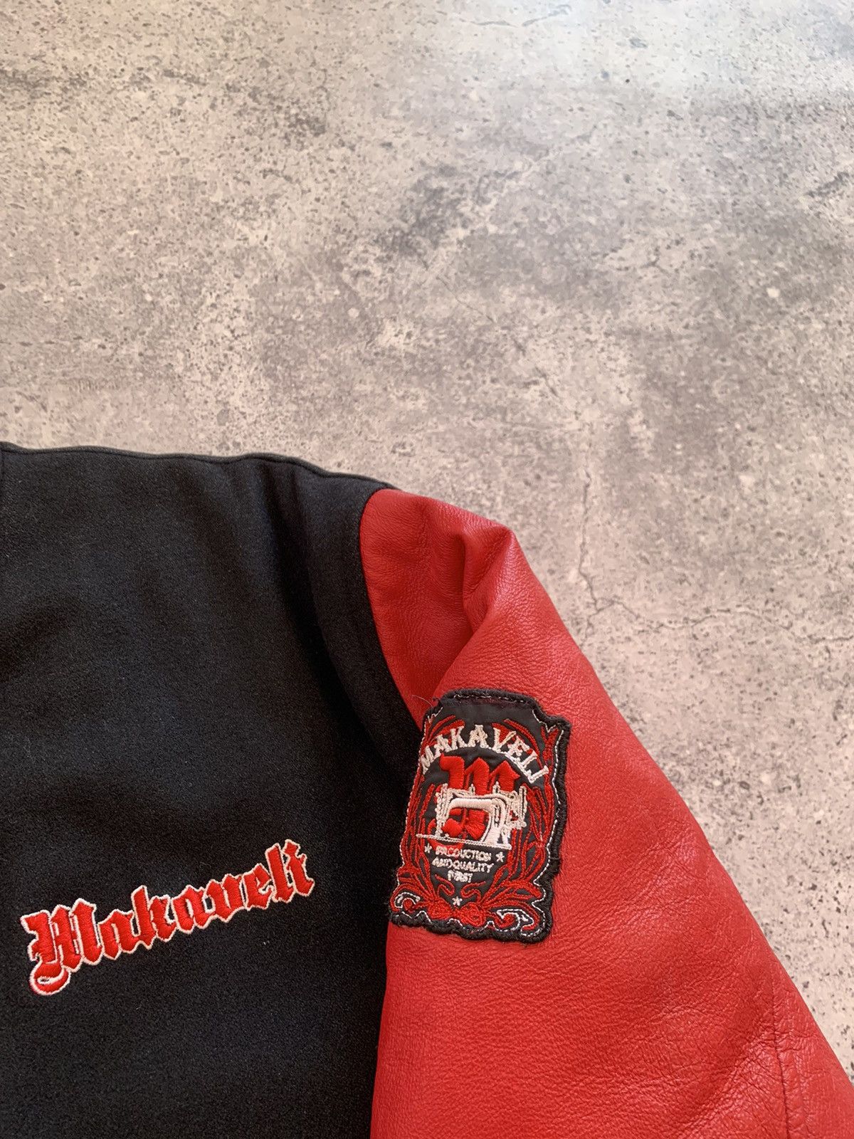 Makaveli VTG 90’s Makavelli 2Pac Wool/Leather Bomber Jacket XL size Size US XL / EU 56 / 4 - 12 Thumbnail