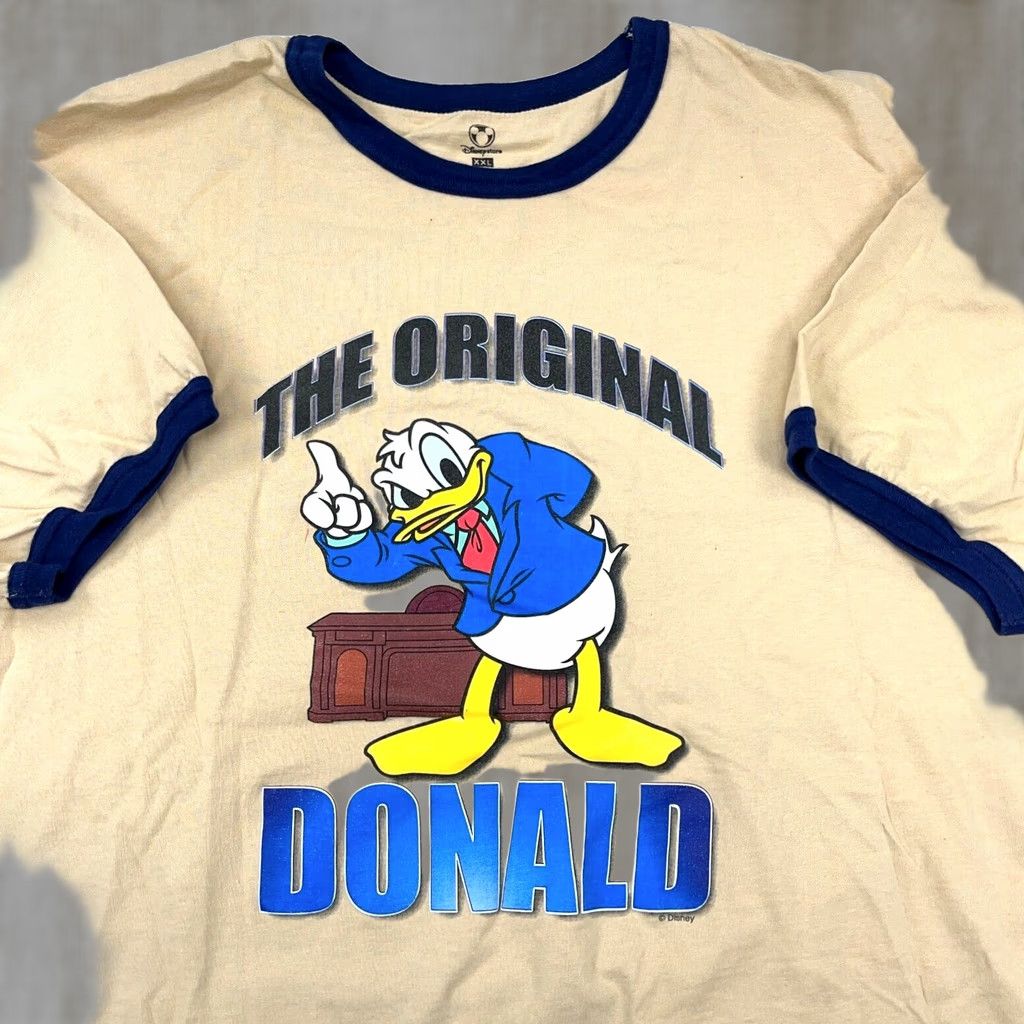 Disney Disney Shirt Men 2XL Tan Brown Blue Tee Donald Duck Ringer Retro Graphic Print Logo XS? N/A Size US XXL / EU 58 / 5 - 1 Thumbnail