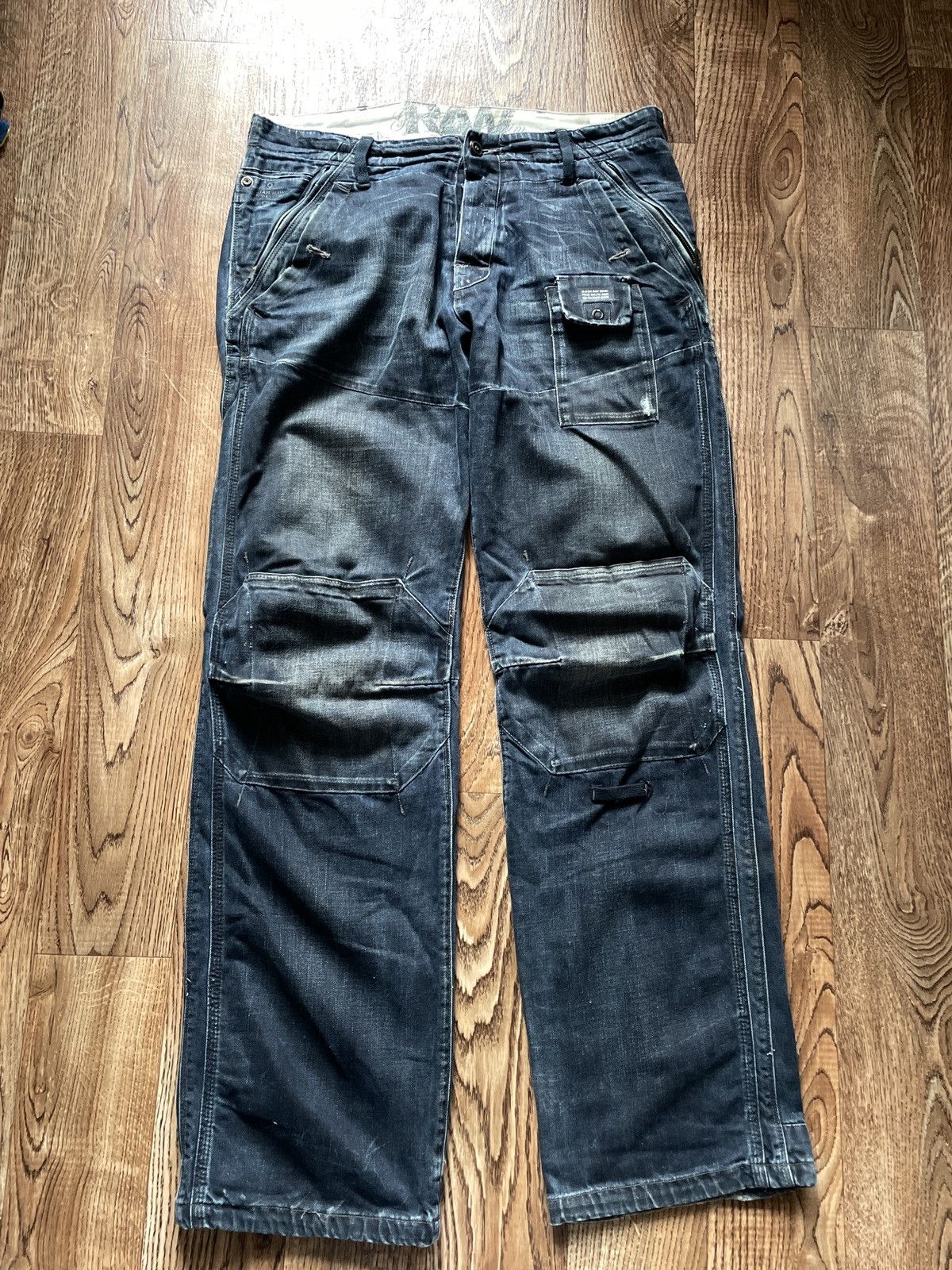 G-Star Vintage G star Double Knee Jeans Baggy Wide Big logo japanes Size US 34 / EU 50 - 2 Thumbnail