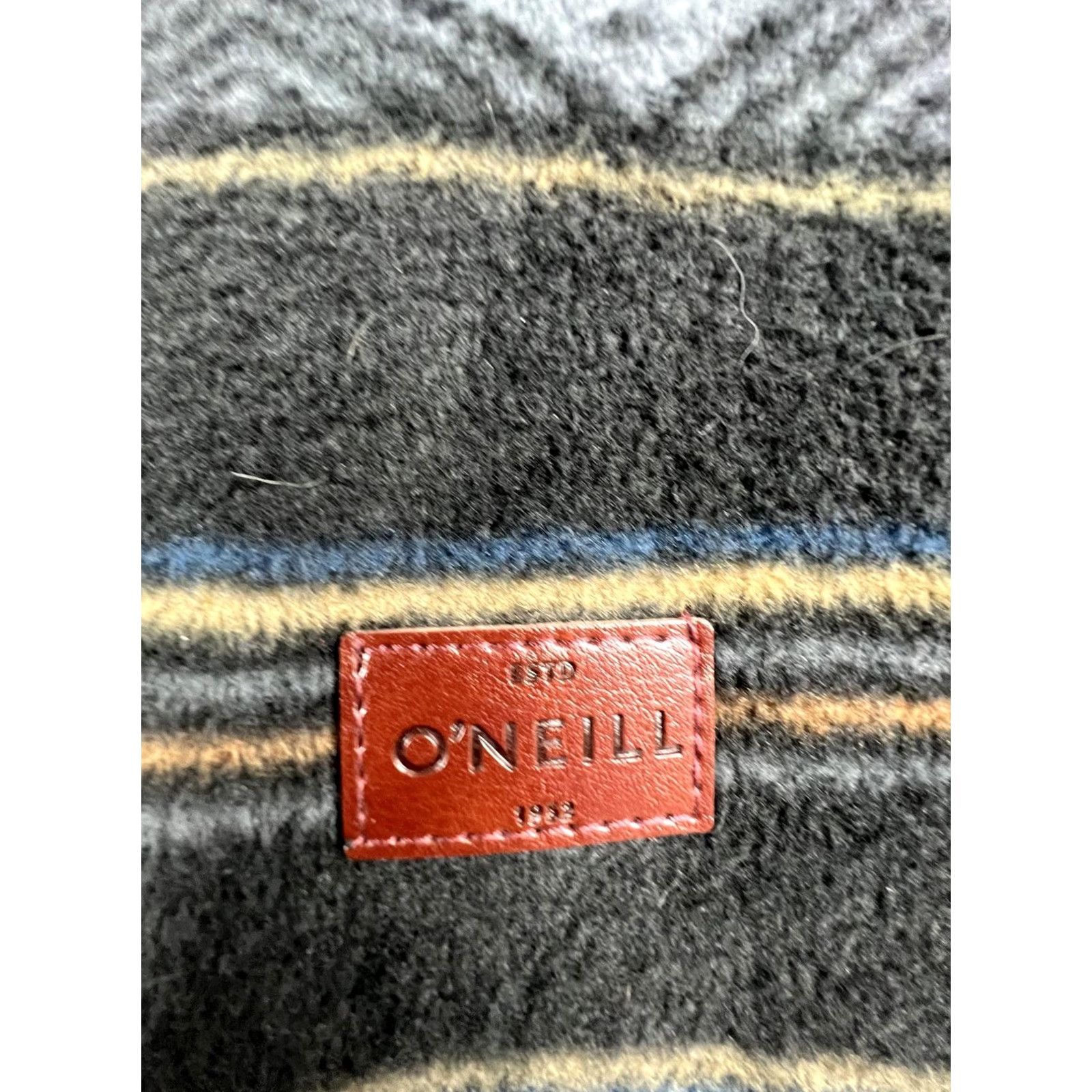O'Neill O'Neill Hoodie Mens M Gray 1/4 Zip Fleece Tribal Striped Aztec Sweatshirt Pullover Pocket Zipper High Neck Logo Patch Size US M / EU 48-50 / 2 - 4 Thumbnail