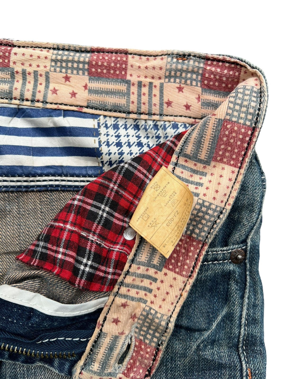 Japanese Brand Japan Distressed Patchwork Mudwash Denim Jeans 33x28 Size US 33 - 11 Thumbnail