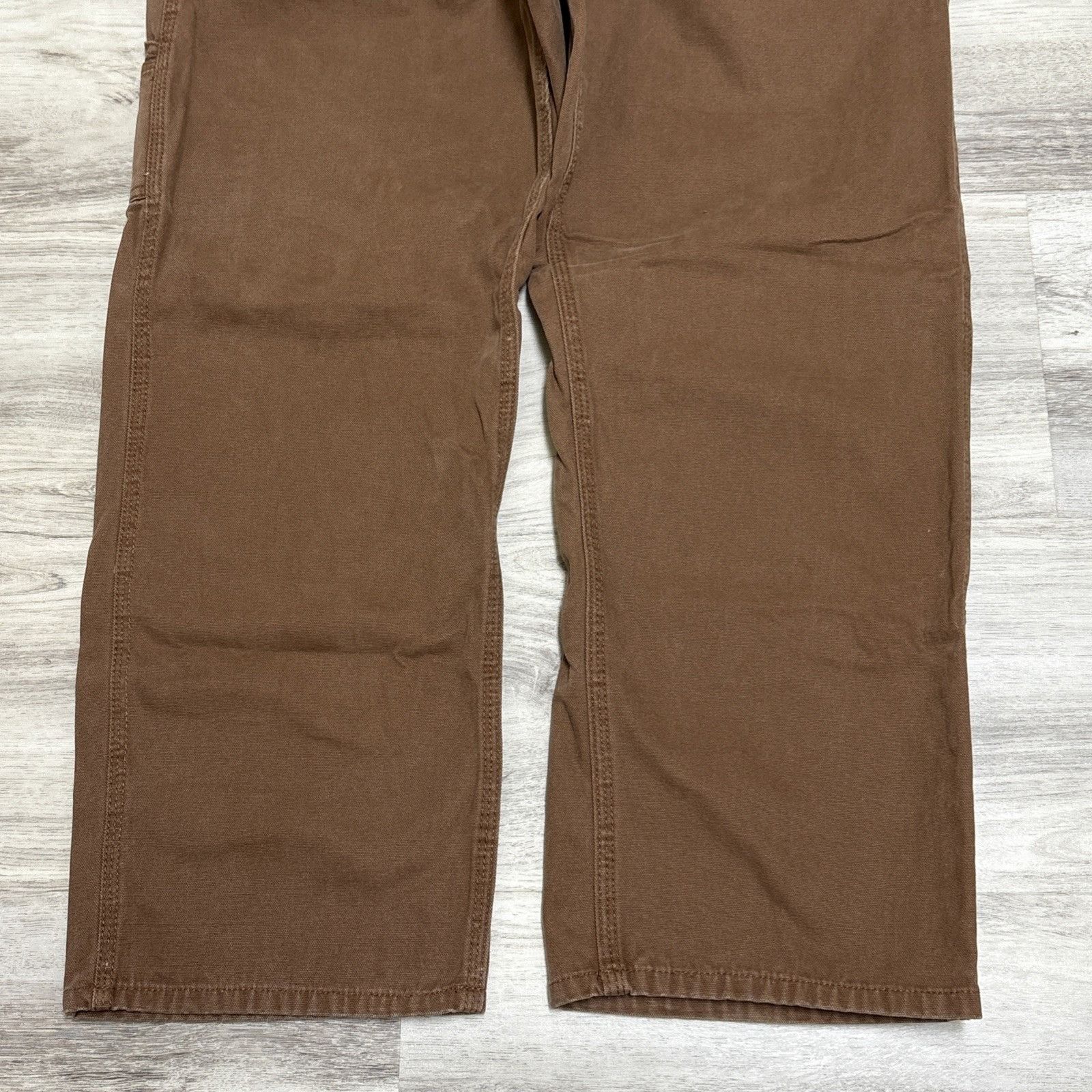 Other Key Pants Mens 40x30 Brown Dungarees Duck Distressed Thrashe Size US 40 / EU 56 - 3 Thumbnail