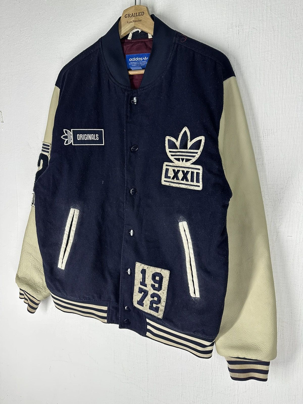 Adidas Adidas Varsity Wool/Leather Varsity Jacket Size US L / EU 52-54 / 3 - 4 Thumbnail