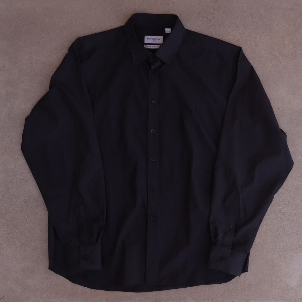 Vintage × Yves Saint Laurent YSL Shirt Dark Grey Cotton Size US XL / EU 56 / 4 - 1 Thumbnail