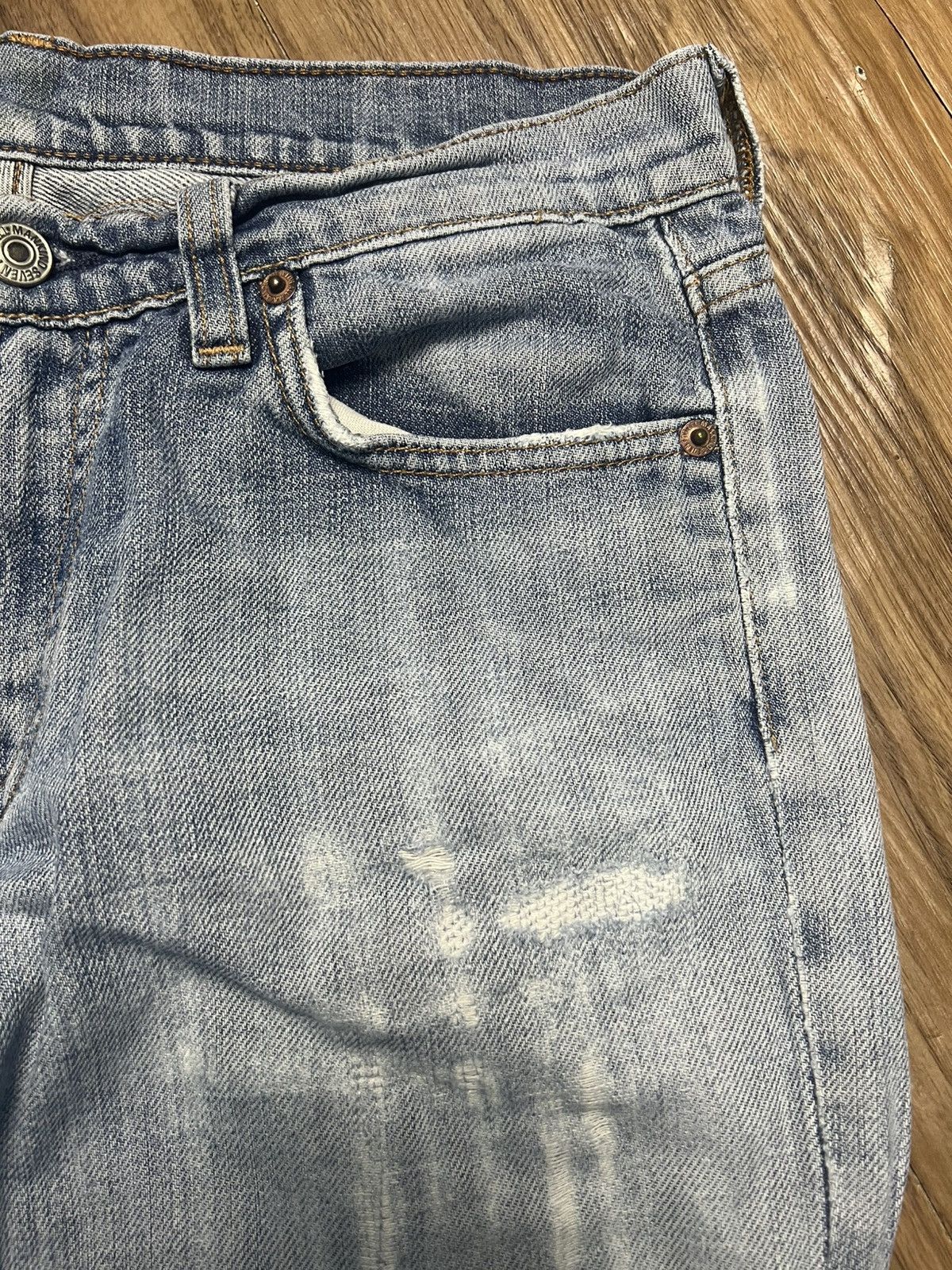 14th Addiction 7 For All Mankind Bootcut Jeans Distressed Denim (42) Size 27" / US 4 / IT 40 - 8 Thumbnail