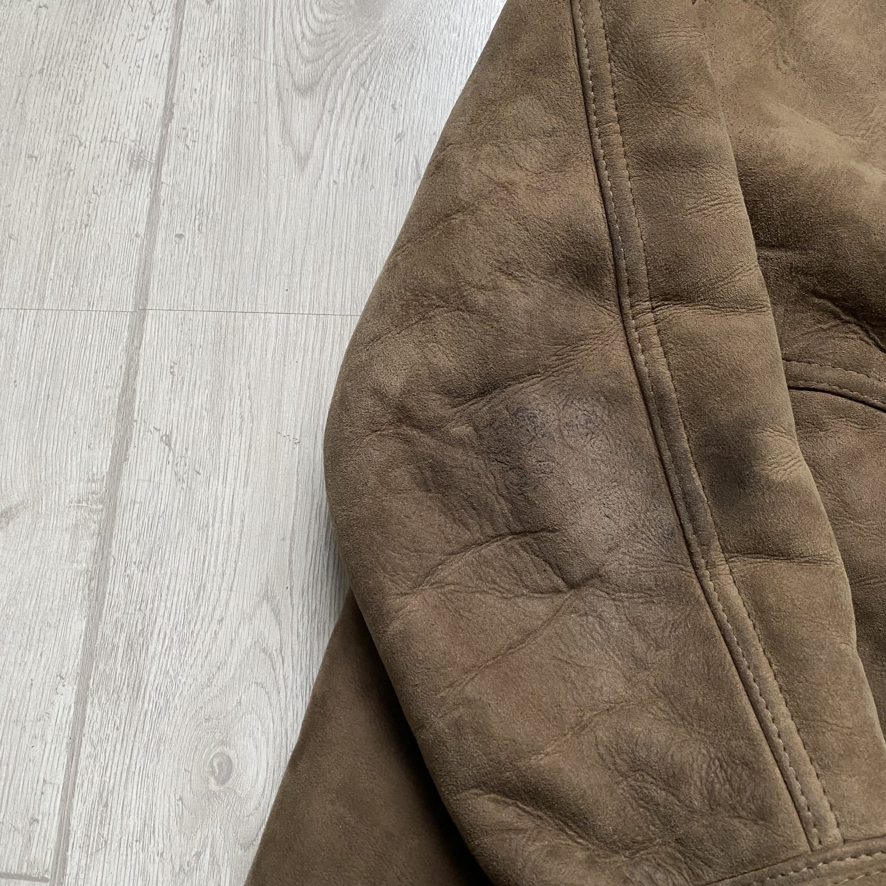 Genuine Leather Vintage 90s Real Suede Sheepskin heavy coat jacket Size US XL / EU 56 / 4 - 8 Thumbnail