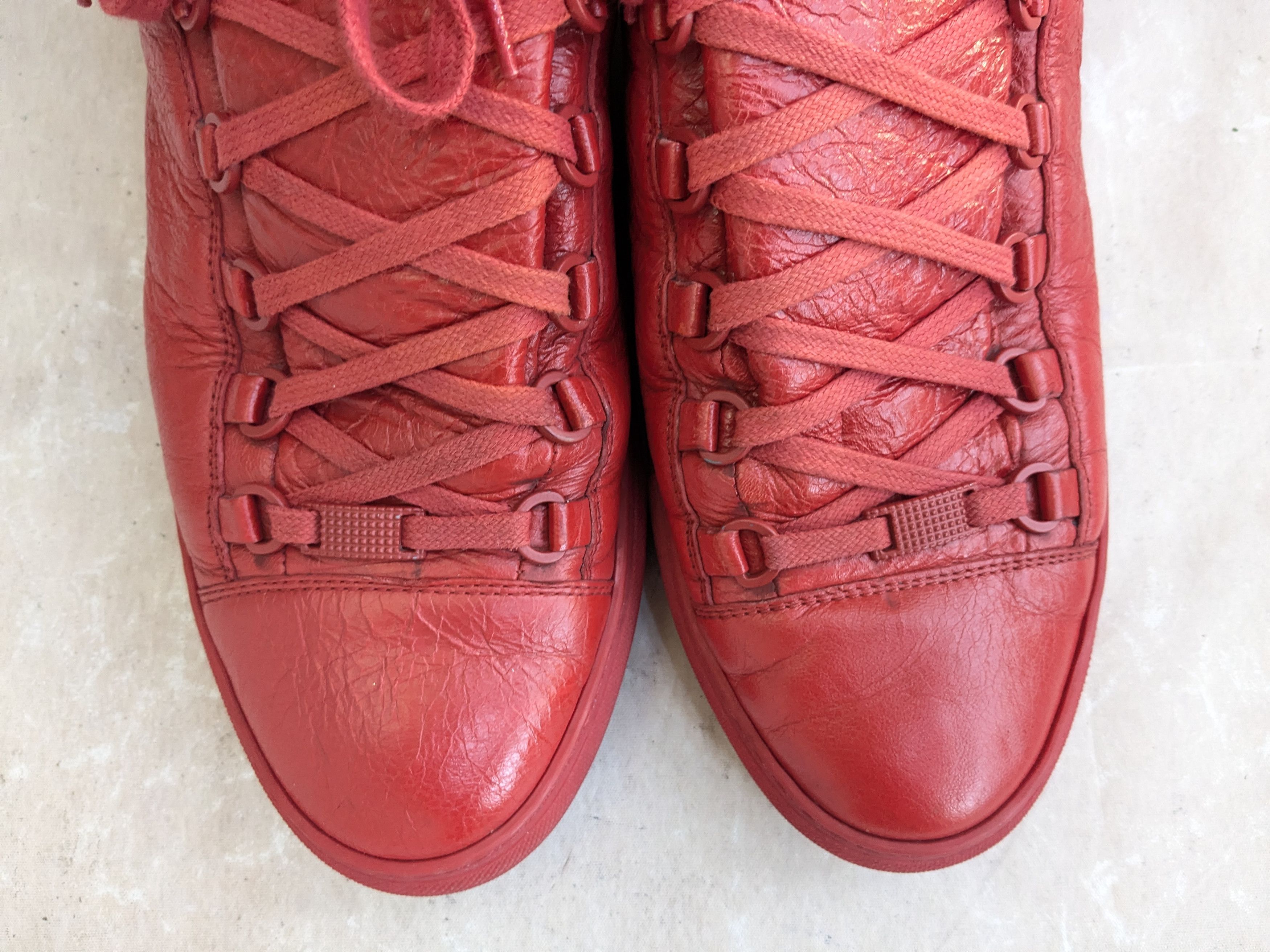 Balenciaga Balenciaga Arena Sneakers Red Black 11 Leather High Tops Size US 11 / EU 44 - 3 Thumbnail