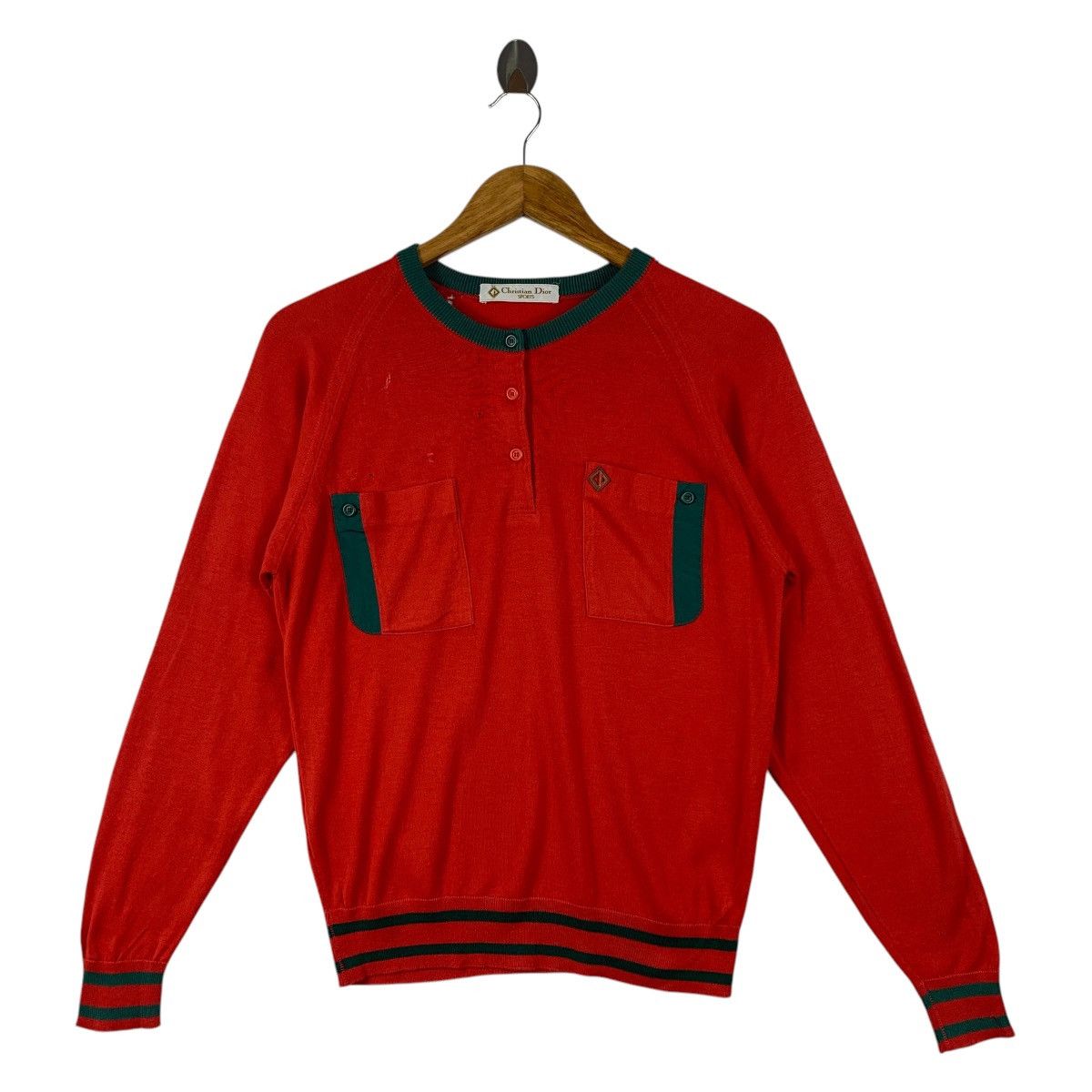 Christian Dior Monsieur × Vintage Vintage Distressed CHRISTIAN DIOR sports long sleeve tee Size S / US 4 / IT 40 - 1 Thumbnail
