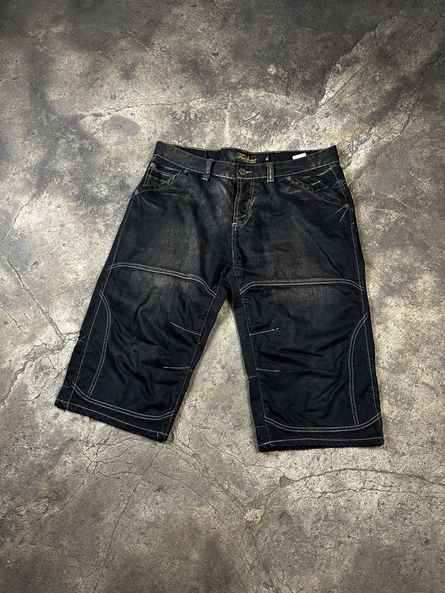 Vintage 2000s Fisbone Faded Oversized Jeans Y2k Shorts Size US 32 / EU 48 - 1 Preview