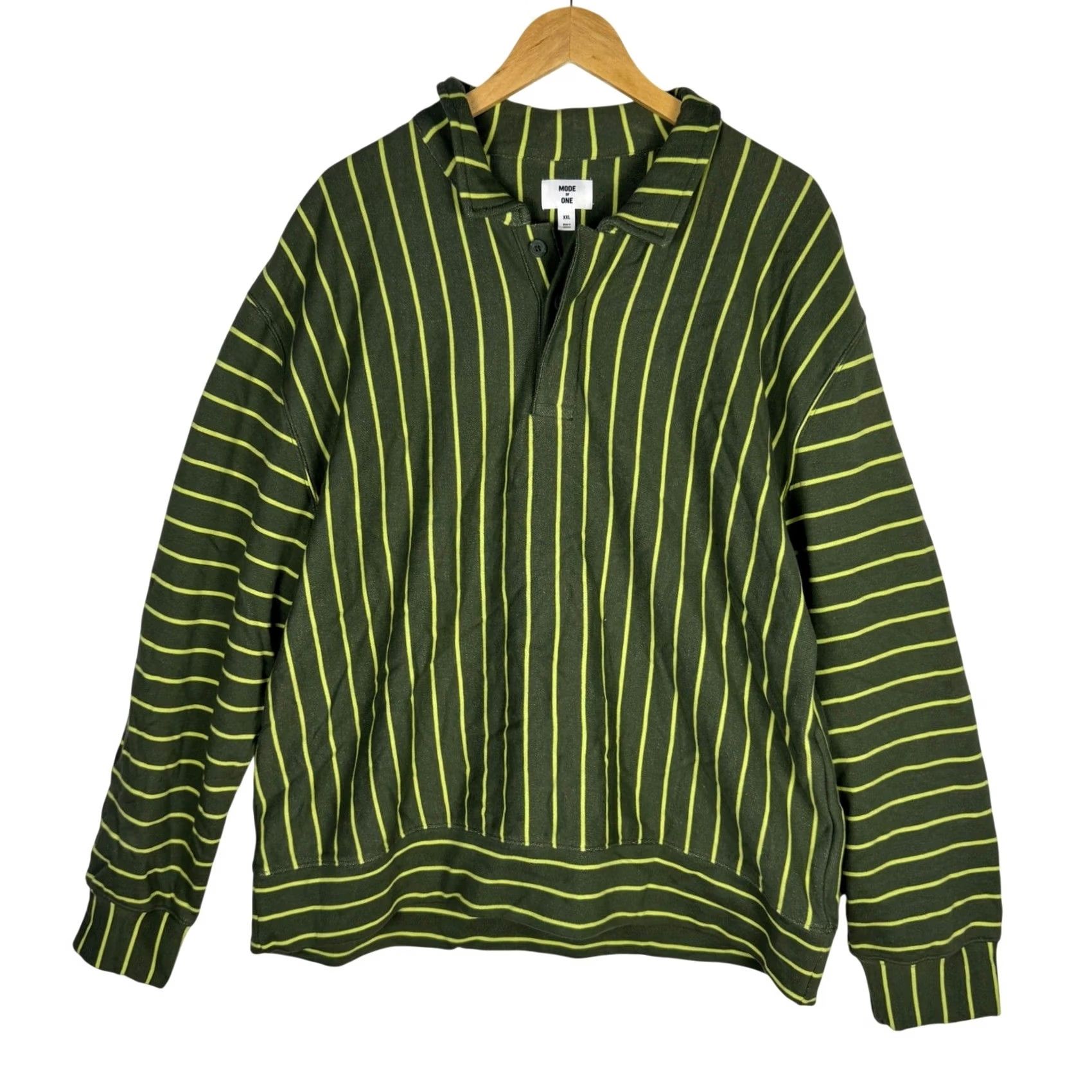 Vintage Mode of One Mens XXL Wild Ivy French Terry Polo Shirt Long Sleeve NEW Size US XXL / EU 58 / 5 - 2 Thumbnail