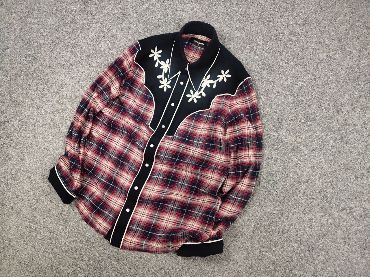 Dsquared2 Dsquared2 Brushed Cotton Flannel Western Button Shirt In Red Size US S / EU 44-46 / 1 - 4 Thumbnail