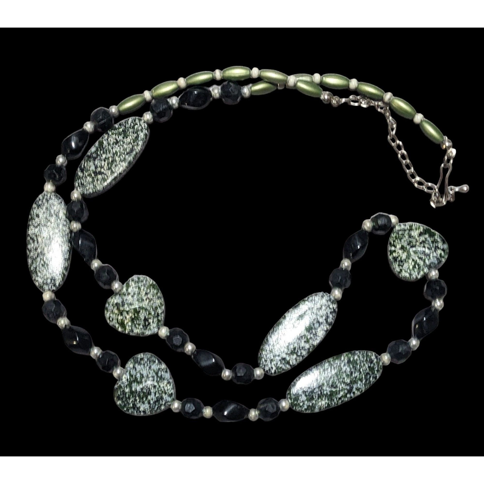 Other Green & Black Speckled Beaded Necklace Size ONE SIZE - 2 Thumbnail