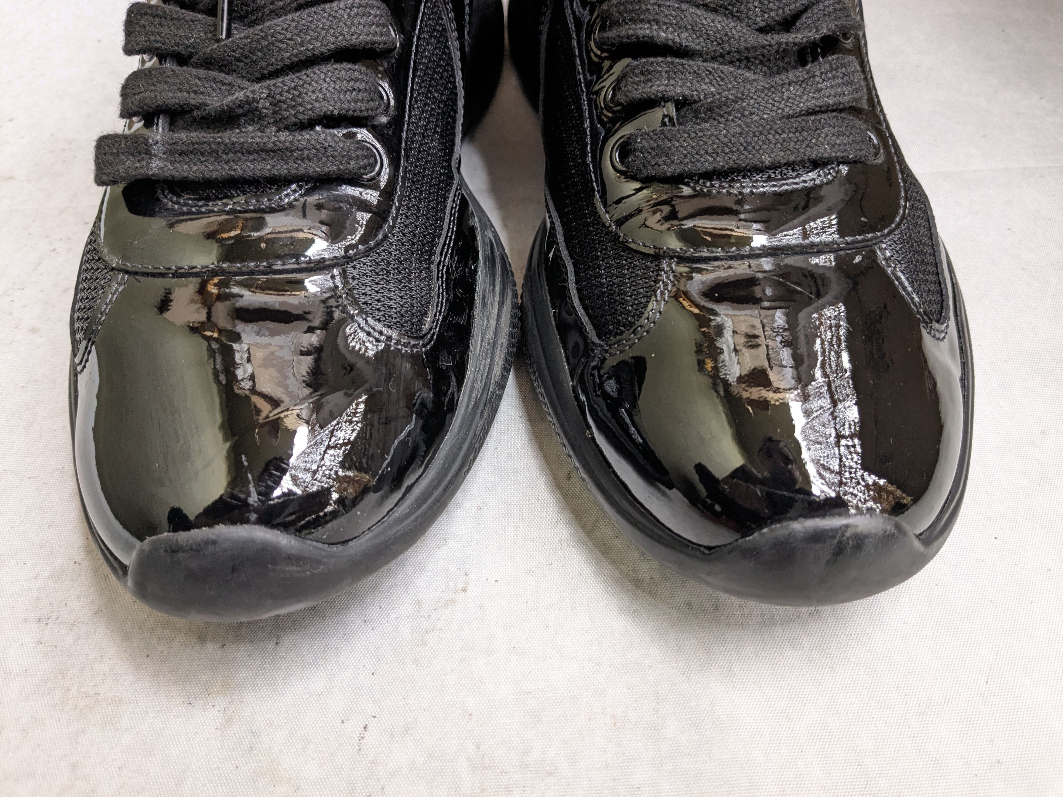 Prana Prada America's Cup Sneakers Black Patent Leather 10 Red Size US 10 / EU 43 - 4 Thumbnail