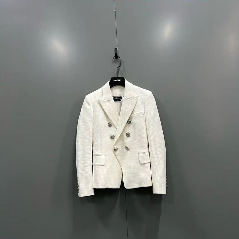Balmain Balmain Women's White Cotton Jacket 0089 Size ONE SIZE - 1 Thumbnail