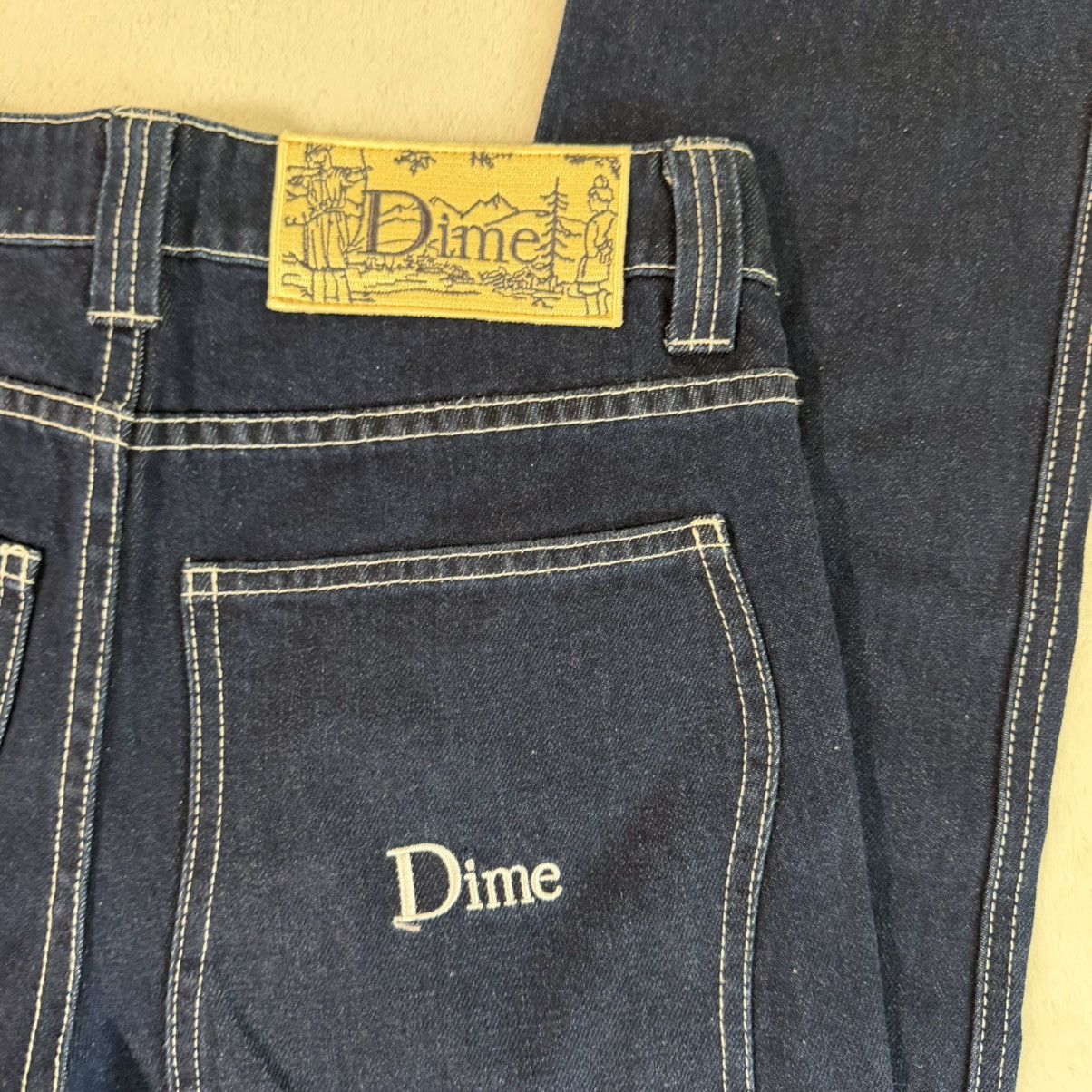 Dime Dime Contrast Stitch Blue Jeans Size US 29 - 4 Thumbnail