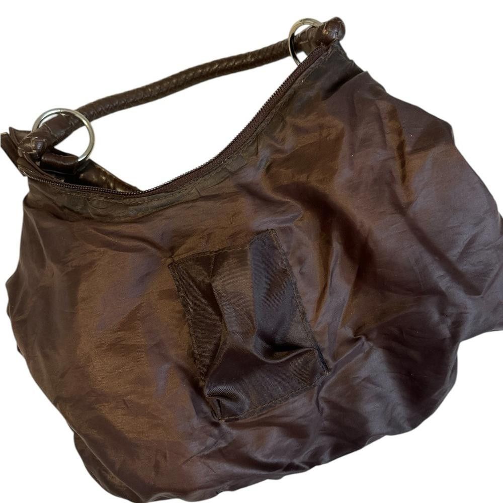 Designer Stylish Brown Leather Handbag - Chic Design Size ONE SIZE - 5 Thumbnail