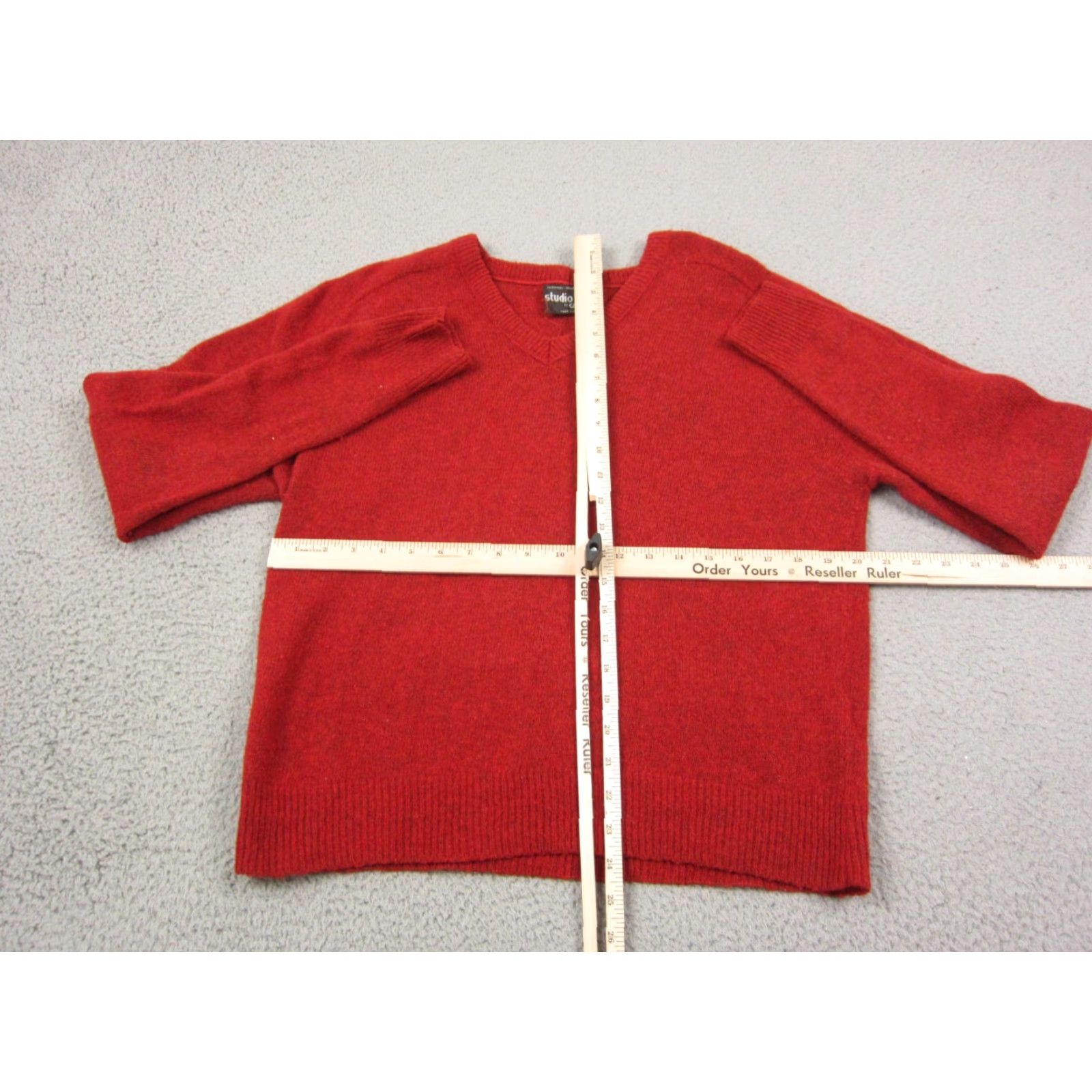 Vintage VINTAGE Studio One Sweater Mens L Red Wool V-Neck Made in USA Disco Size US L / EU 52-54 / 3 - 5 Thumbnail