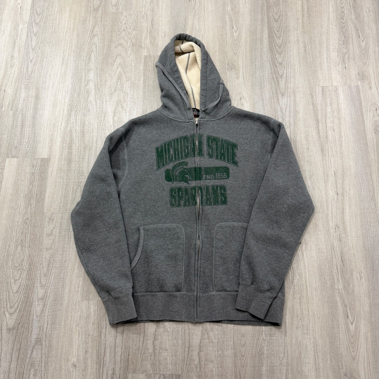 Vintage Vintage Michigan State Spartans Fleece Fur Lined Hoodie XL Size US XL / EU 56 / 4 - 1 Thumbnail