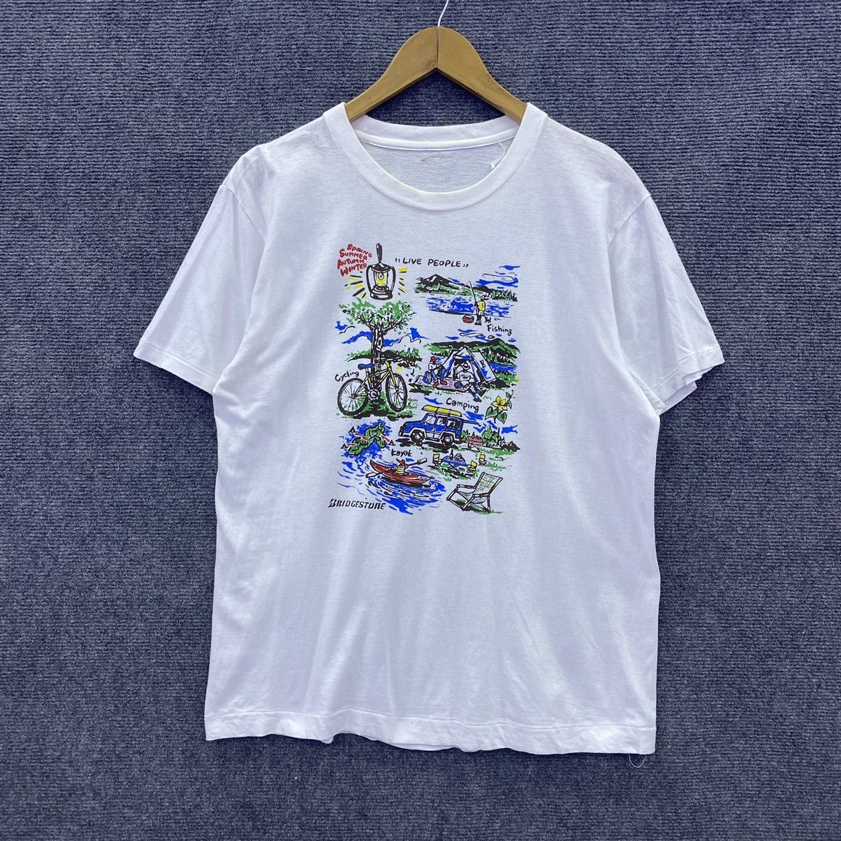 Japanese Brand × Vintage Vintage Bridgestone White Tee Size US L / EU 52-54 / 3 - 1 Thumbnail