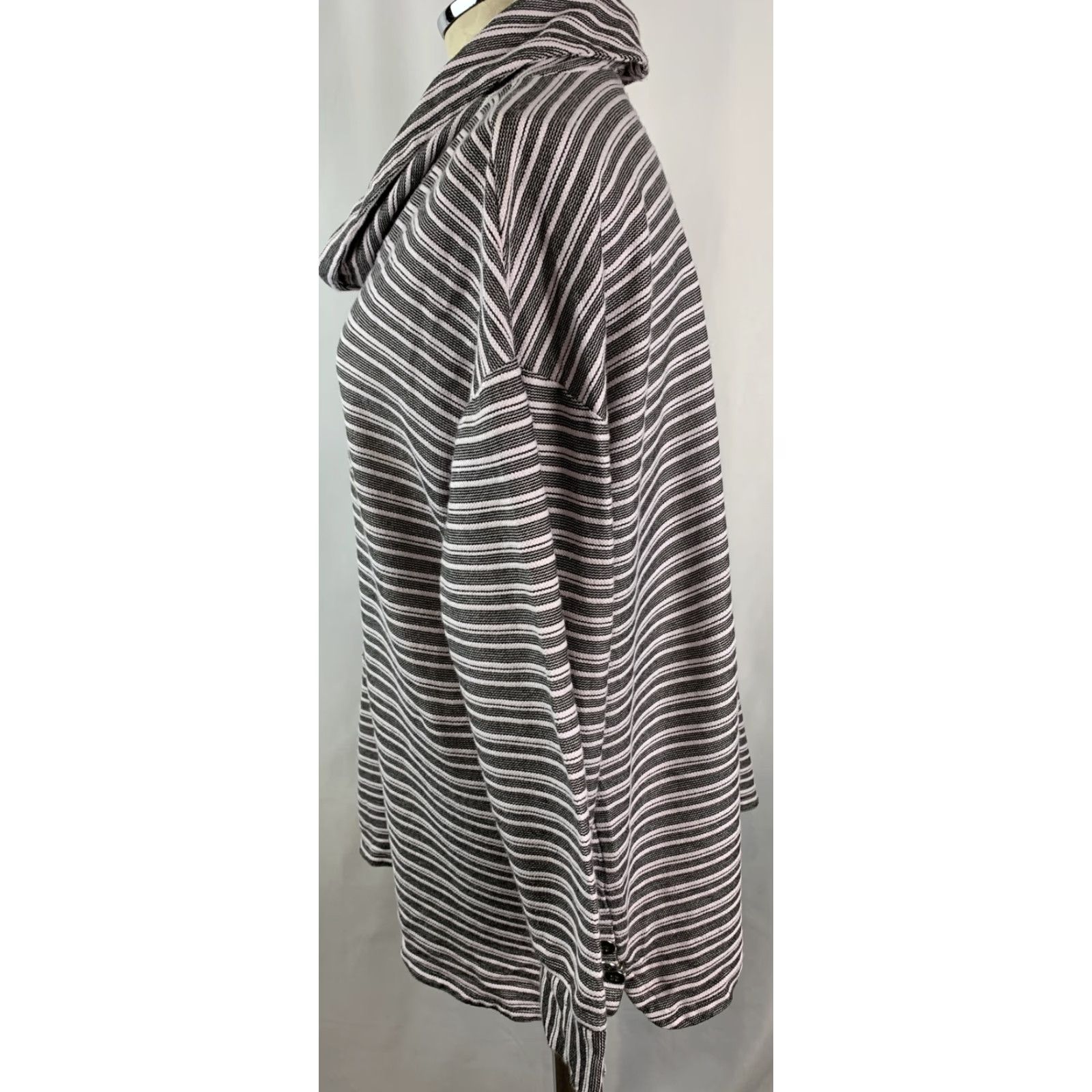 Talbots Talbots 2X Plus Women's Long Sleeve Cowl Neck Black White Stripe Pullover Top Size XXL / US 16-18 / IT 52-54 - 5 Thumbnail