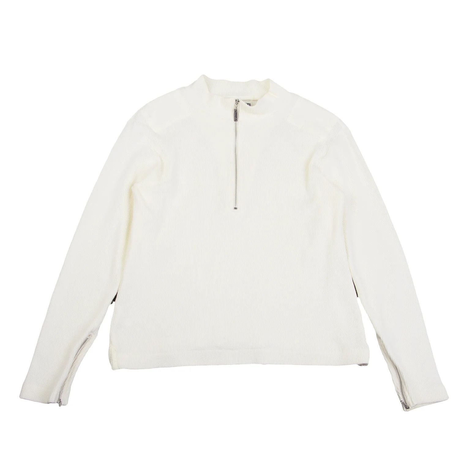 Jean Paul Gaultier Waffle Half-Zip Cut and Sewn Top in Natural Color Size US M / EU 48-50 / 2 - 1 Thumbnail