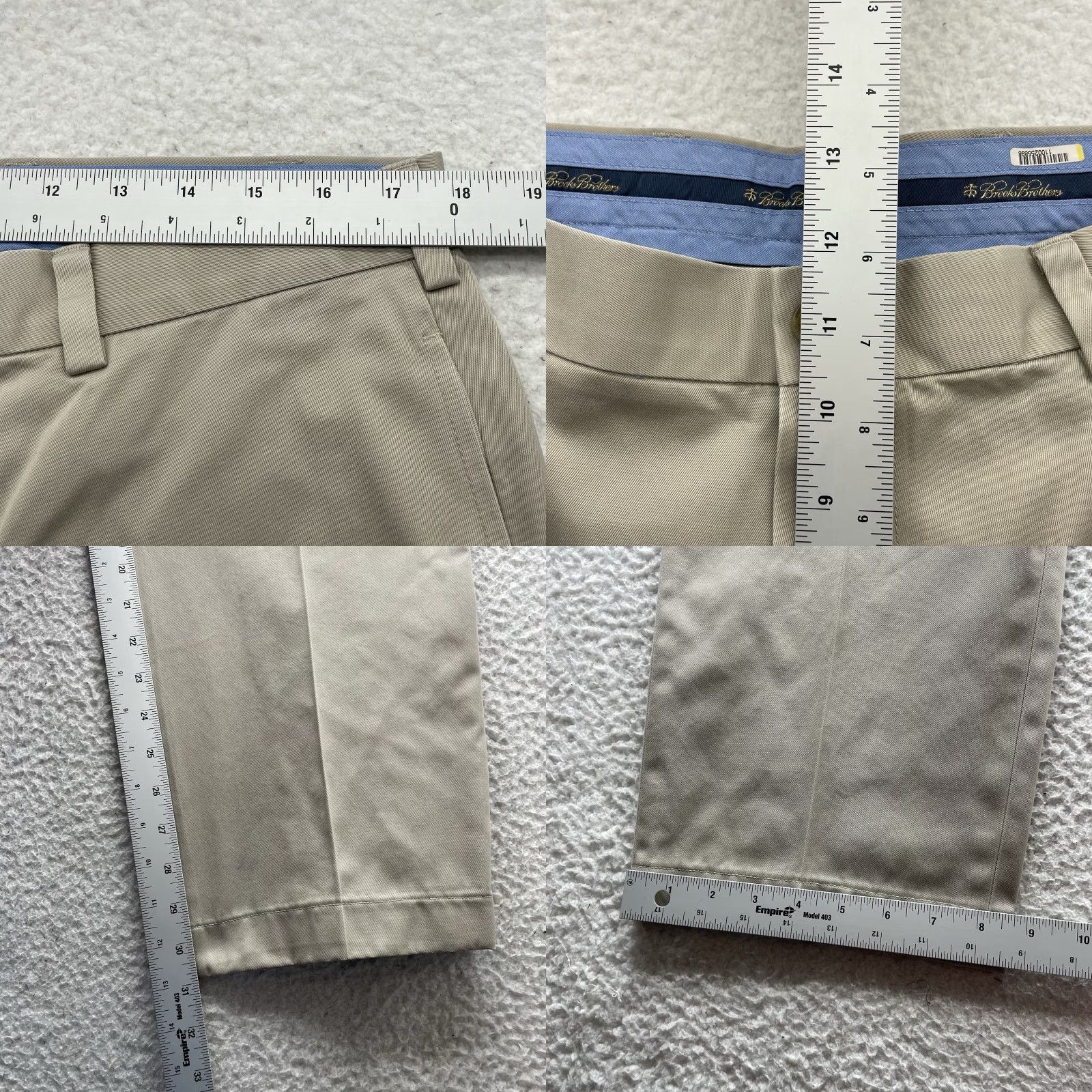 Brooks Brothers Brooks Brothers Chino Pants Mens 36x31 Hudson Light Weight Creased / Beige / Twill / Regular Fit / Flat Front / Button ZIP / Pants / Men Size US 36 / EU 52 - 8 Thumbnail