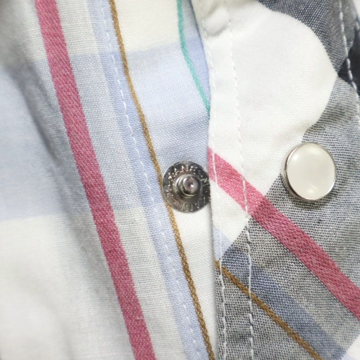 Wrangler Wrangler Cowboy Cut Pearl Snap Shirt Mens 16 Plaid Cotton Short Sleeve Mens Size 16 Multi-Colored Size US L / EU 52-54 / 3 - 7 Thumbnail