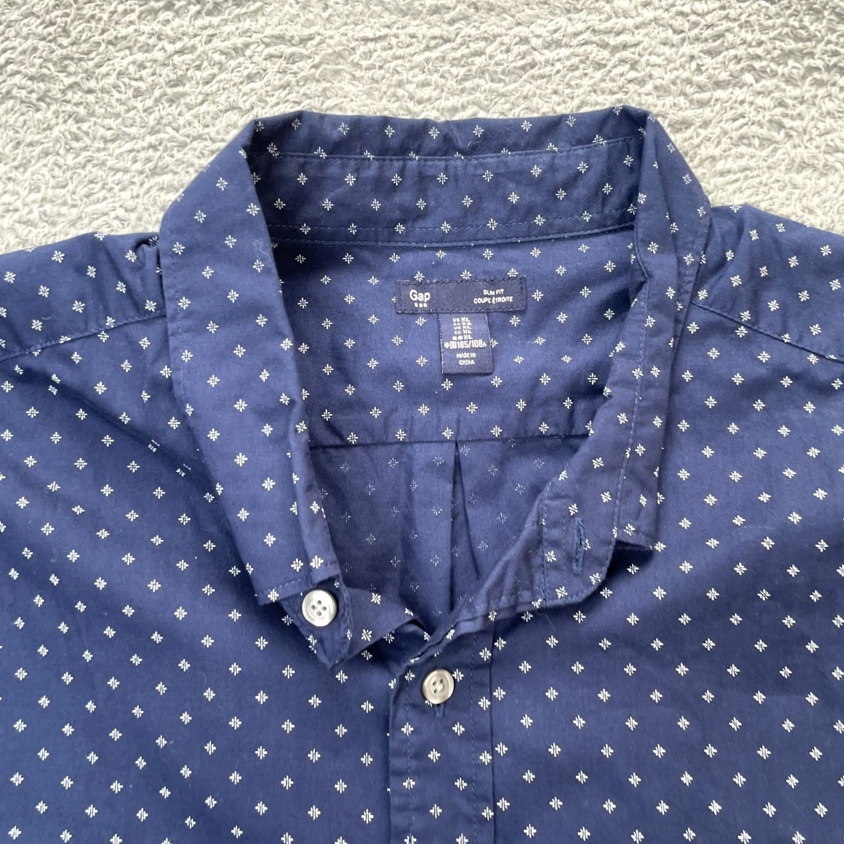 Gap Gap Shirt Mens XL Blue Slim Button-Down Cotton Casual Shirt Size US XL / EU 56 / 4 - 6 Thumbnail