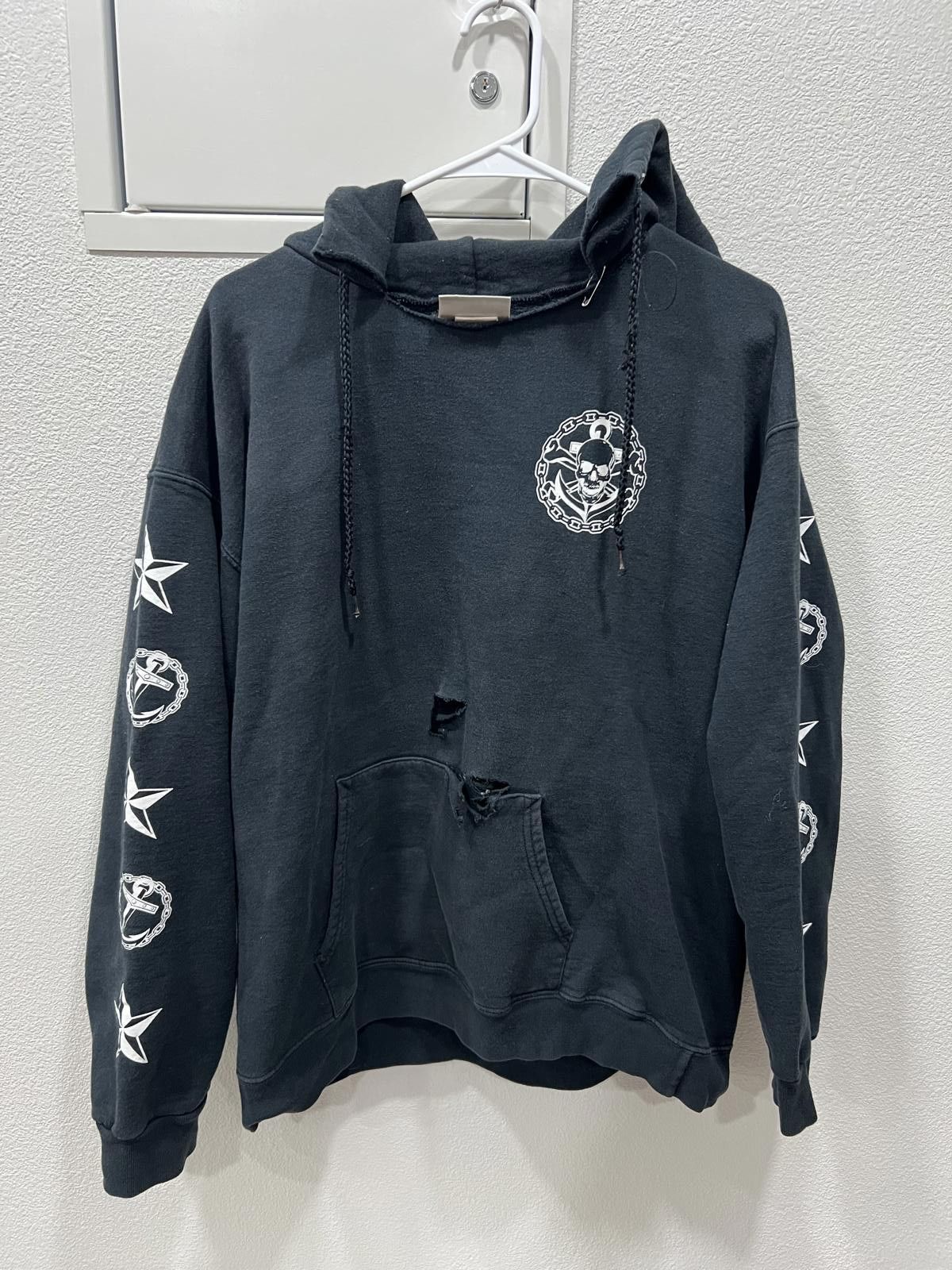 Hanes 90s Oakland Saloon Trashed Hoodie Size US M / EU 48-50 / 2 - 1 Thumbnail