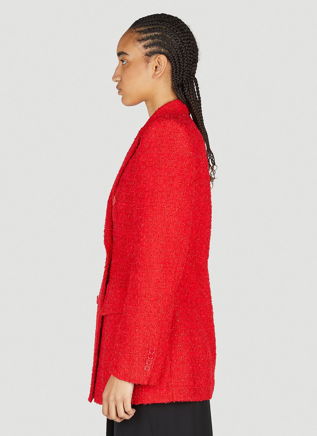 Balenciaga o1bcso1str1124 Hourglass Jacket in Red Size XS / US 0-2 / IT 36-38 - 3 Thumbnail