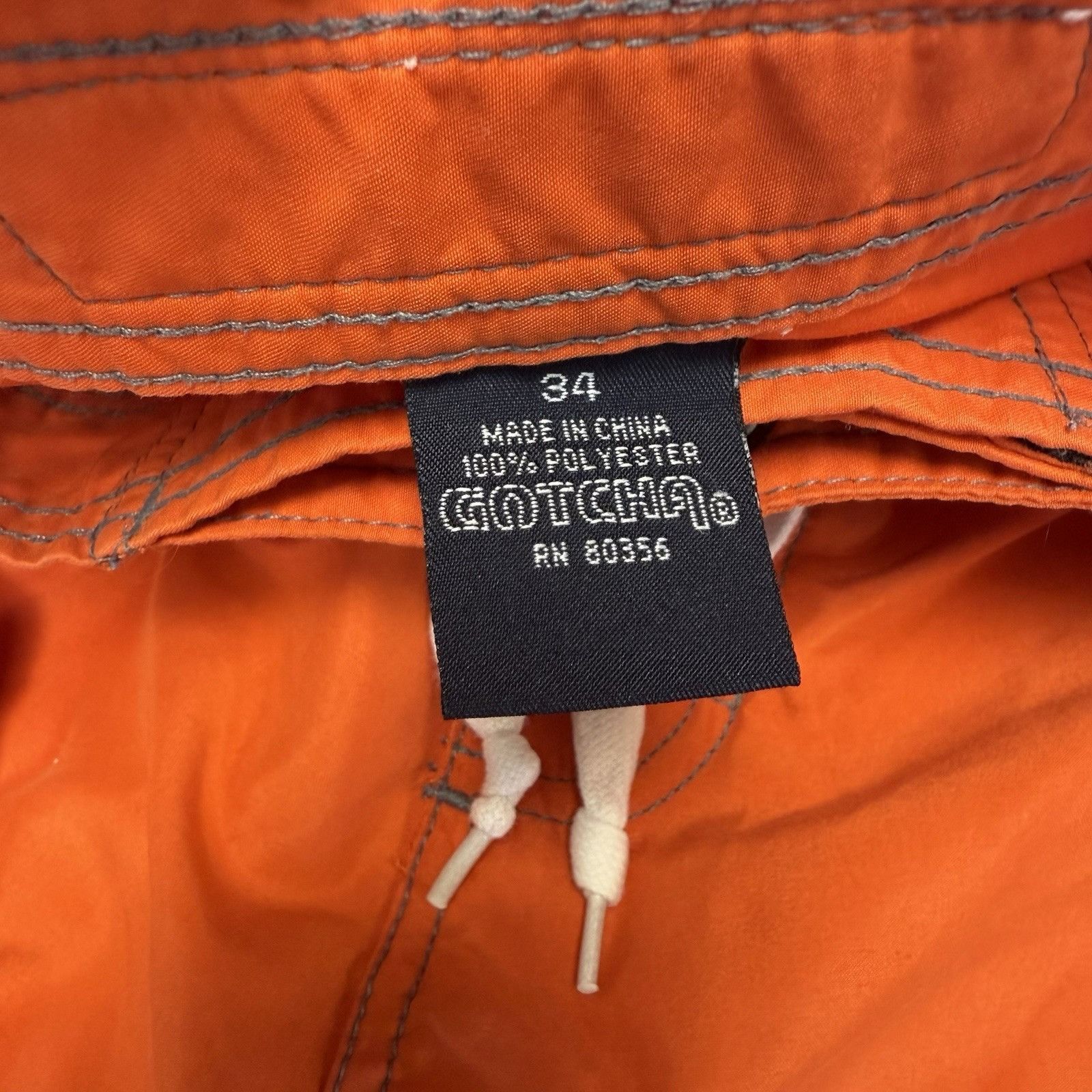 Gotcha Vintage Gotcha Swim Trunks Shorts Mens 34 Orange Y2K 90s Size US 34 / EU 50 - 8 Thumbnail