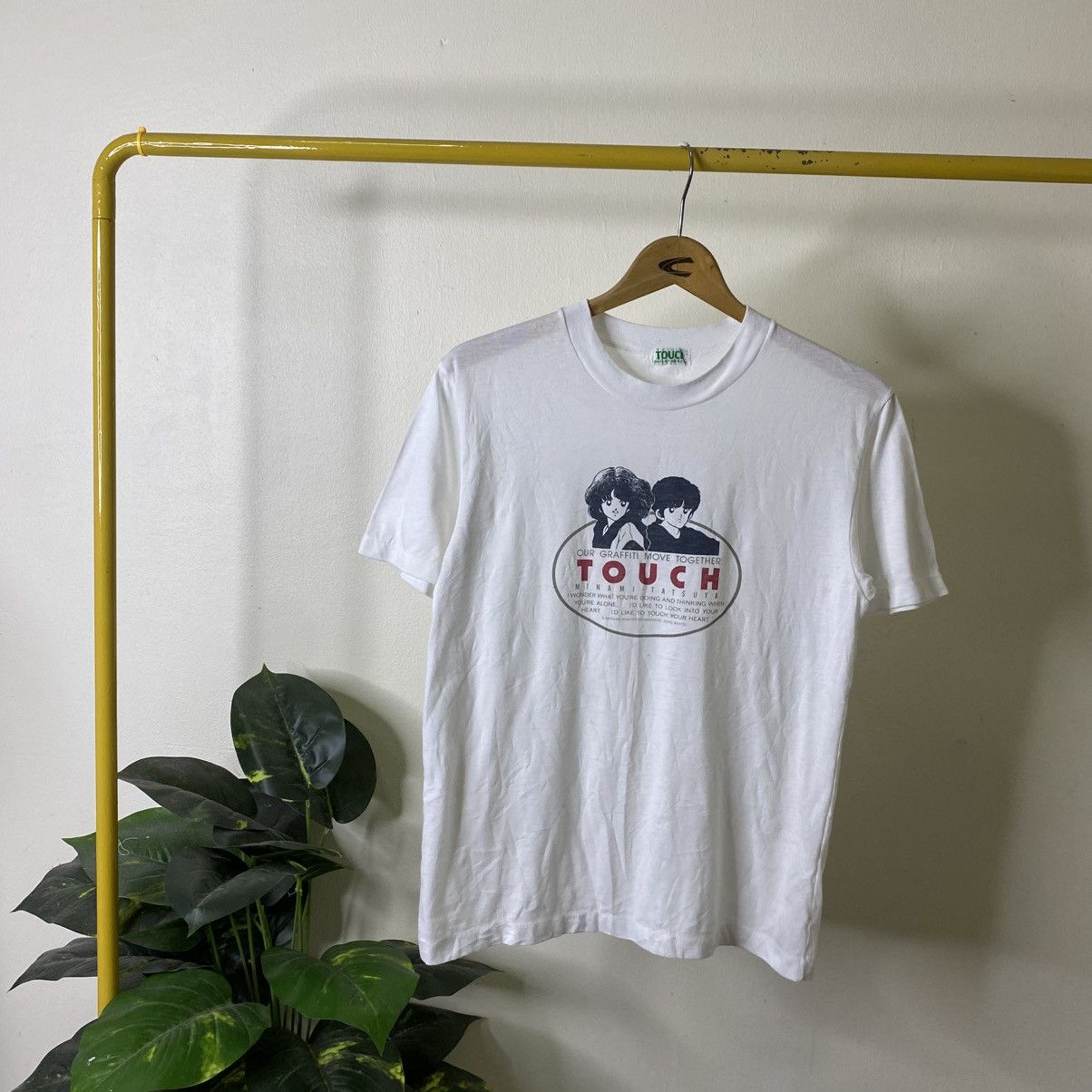 Vintage 1980s Anime Japanese Manga Series Touch Promo T Shirt Size US M / EU 48-50 / 2 - 1 Thumbnail