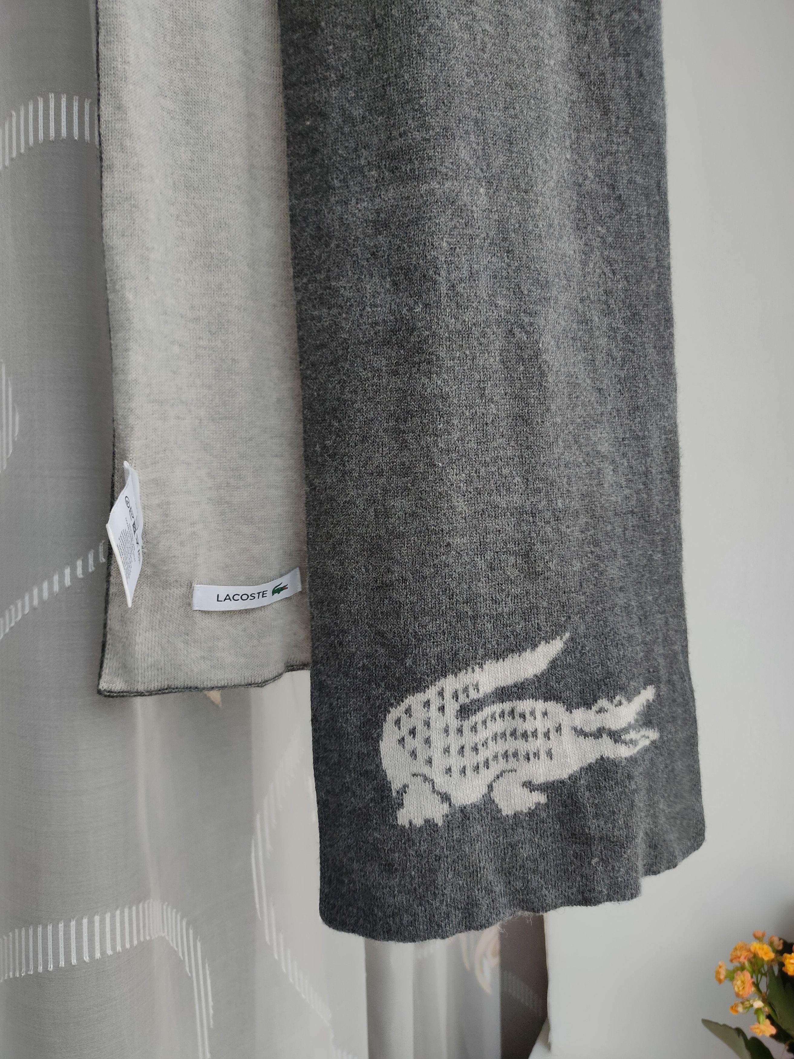 Lacoste Lacoste Scarf Two Sided Woolen Pure Laine Vierge Size ONE SIZE - 9 Thumbnail