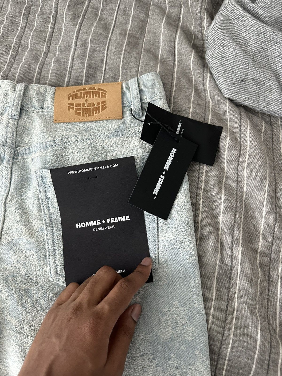 Homme + Femme La Homme Femne Flared Jacquard Denim Jeans Size US 28 / EU 44 - 4 Thumbnail