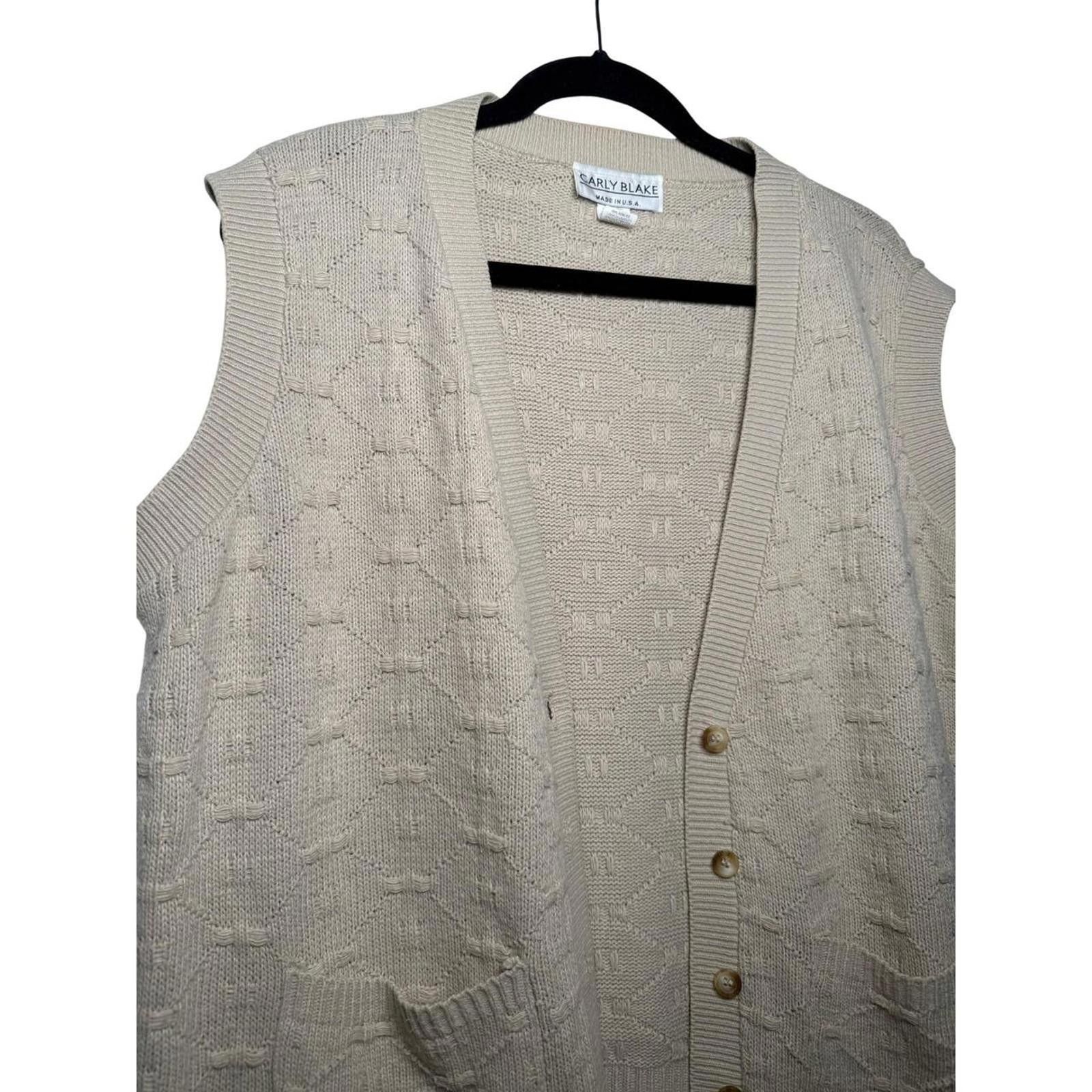 Other Women Preppy Tan Light Academia Vintage knit Vest Size XL / US 12-14 / IT 48-50 - 2 Thumbnail