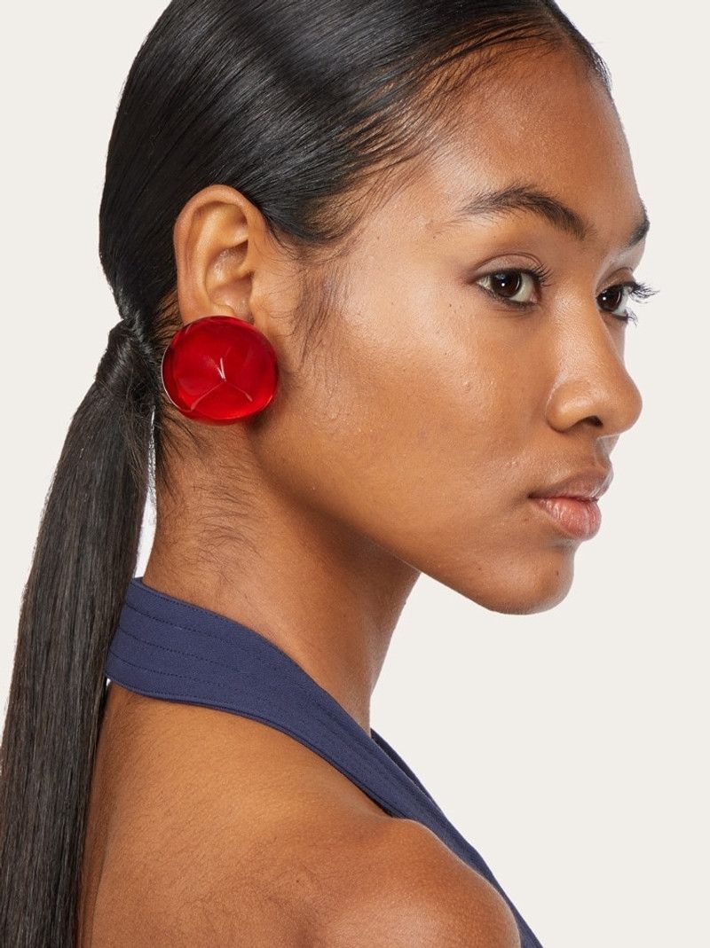 Salvatore Ferragamo o1y0426 Size : OS / Earrings in Red Size ONE SIZE - 4 Thumbnail