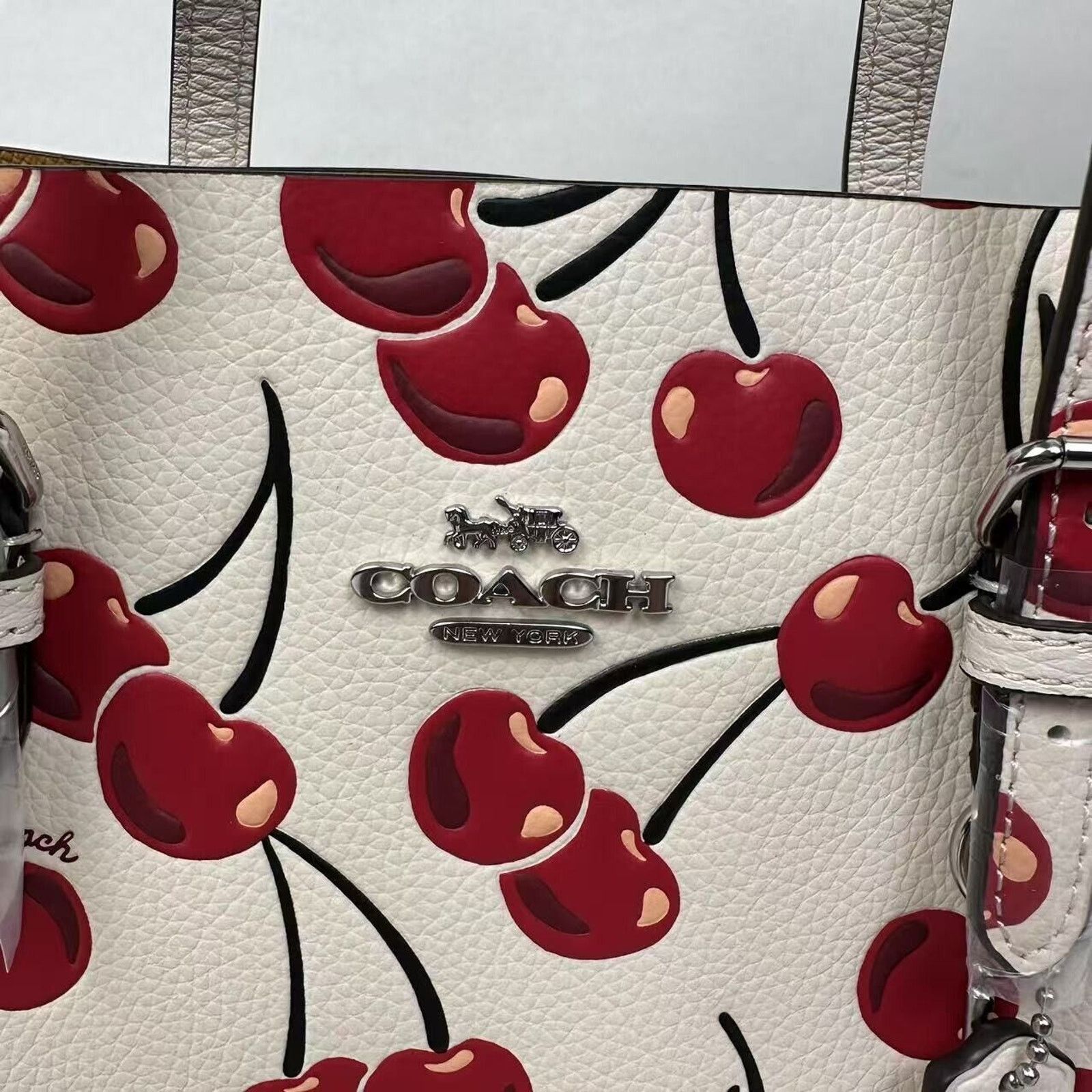 Coach Coach Mollie Tote Bag 25 Crossbody Cherry Print Leather NWT Size ONE SIZE - 9 Thumbnail