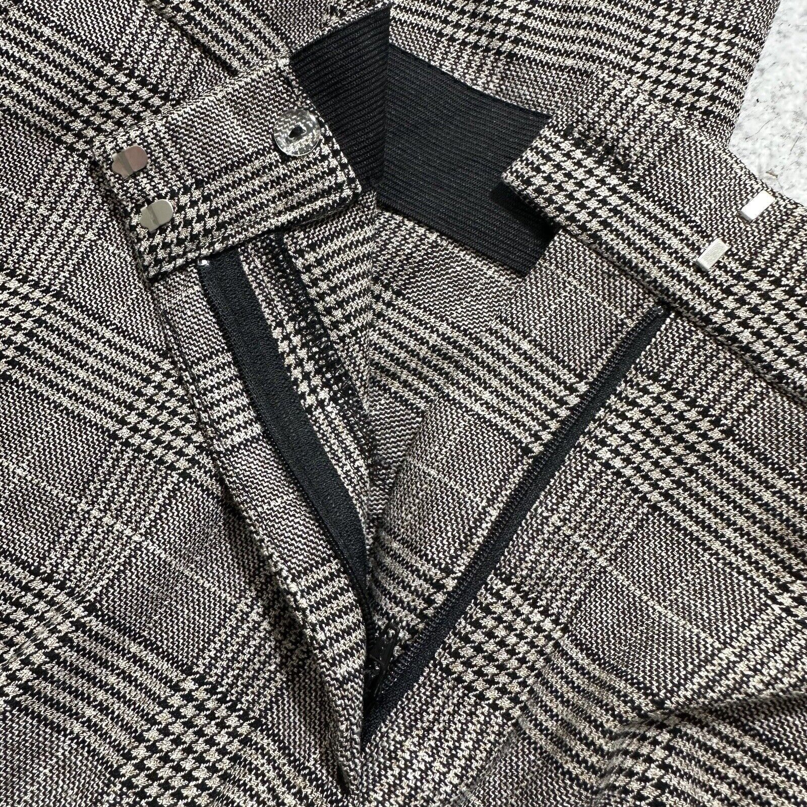 H&M H&M 14 Stovepipe Pants Plaid Striped Trousers Gray Slacks Size 36" / US 14 / IT 50 - 4 Thumbnail