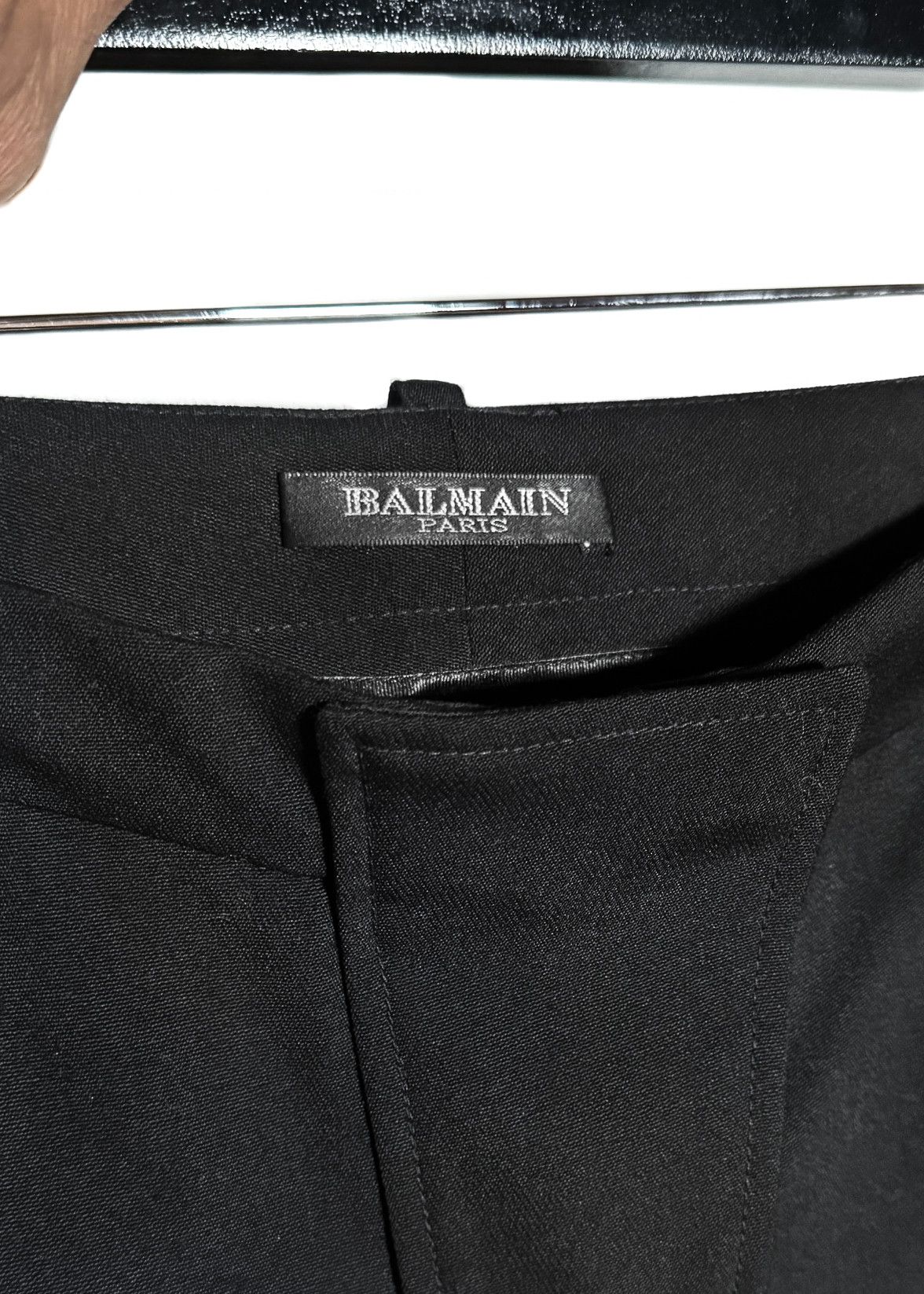 Balmain Balmain Black Biker Flare Bell Bottom Dress Pants Size 28" / US 6 / IT 42 - 3 Thumbnail