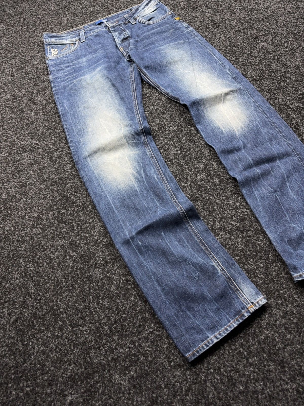 G-Star Vntg 00s G-Star RAW Y2K Faded Zip Pocket Rock Denim Jeans Size US 32 / EU 48 - 2 Thumbnail