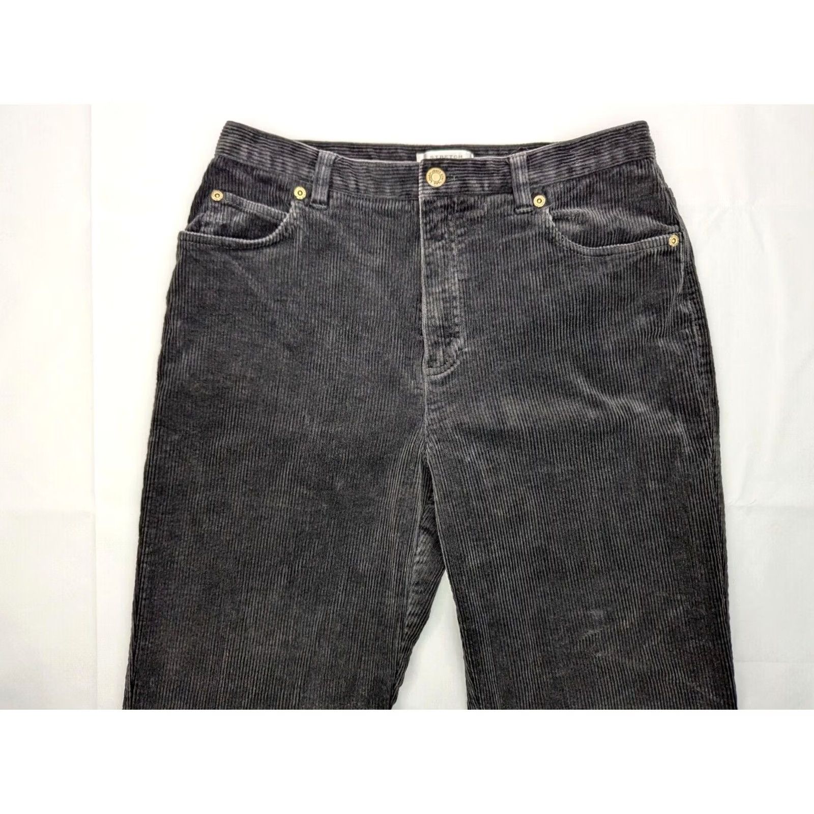 Jones New York Jones New York Sport Women's Chino Pants Black 10 Regular Mid Rise 30x30 Corduroy Stretch Size 32" / US 10 / IT 46 - 4 Thumbnail