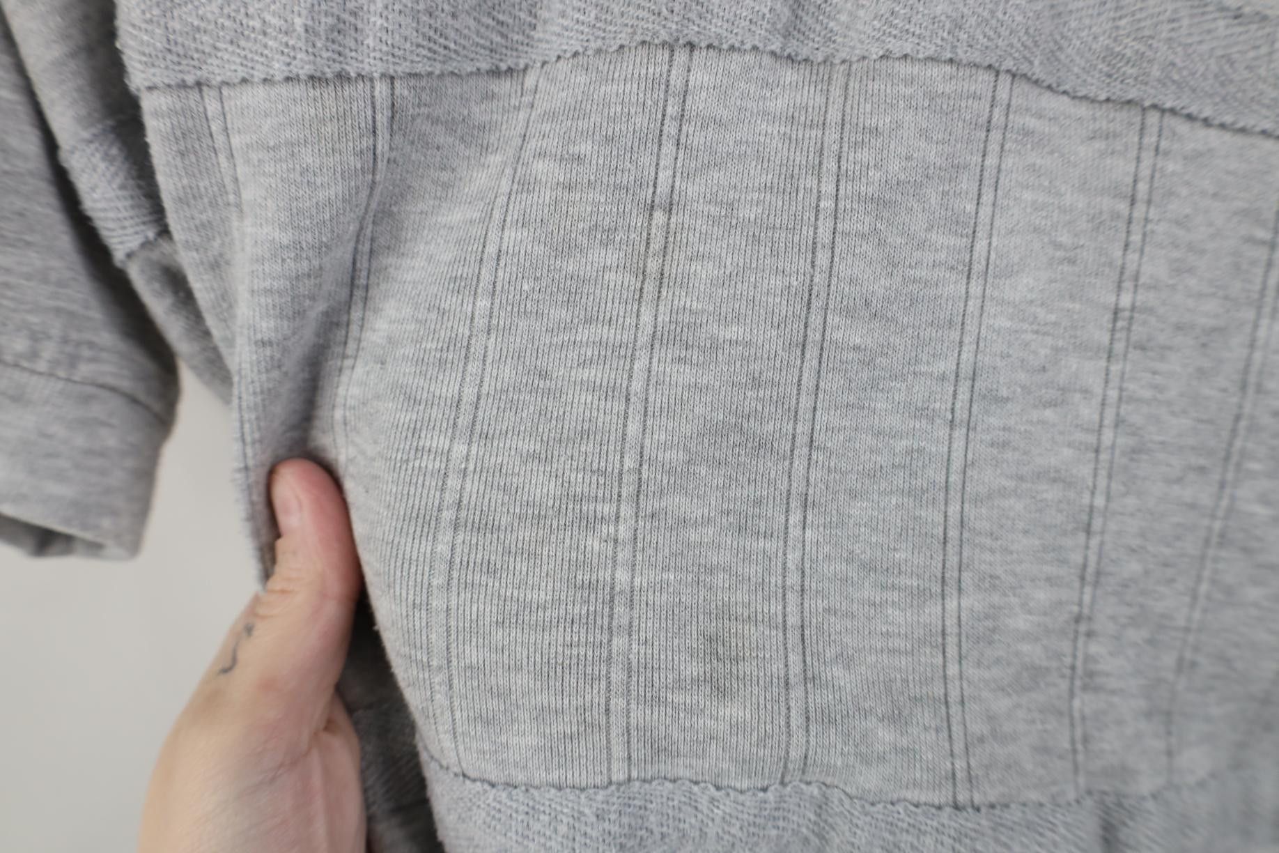 Vintage Vintage 90s Streetwear Ribbed Knit Pullover Polo Shirt Gray Size US L / EU 52-54 / 3 - 4 Thumbnail