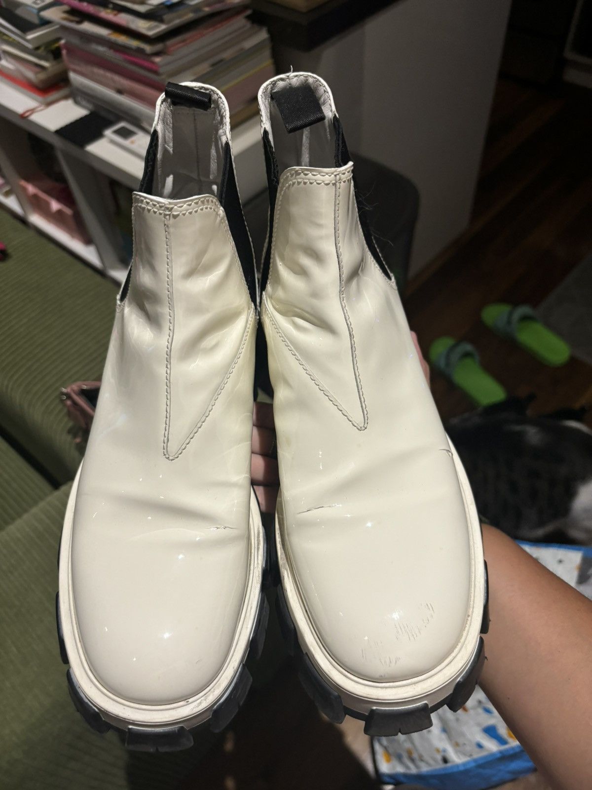 Prada Prada Platform Patent Leather Chelsea Boots Size US 10 / IT 40 - 2 Thumbnail