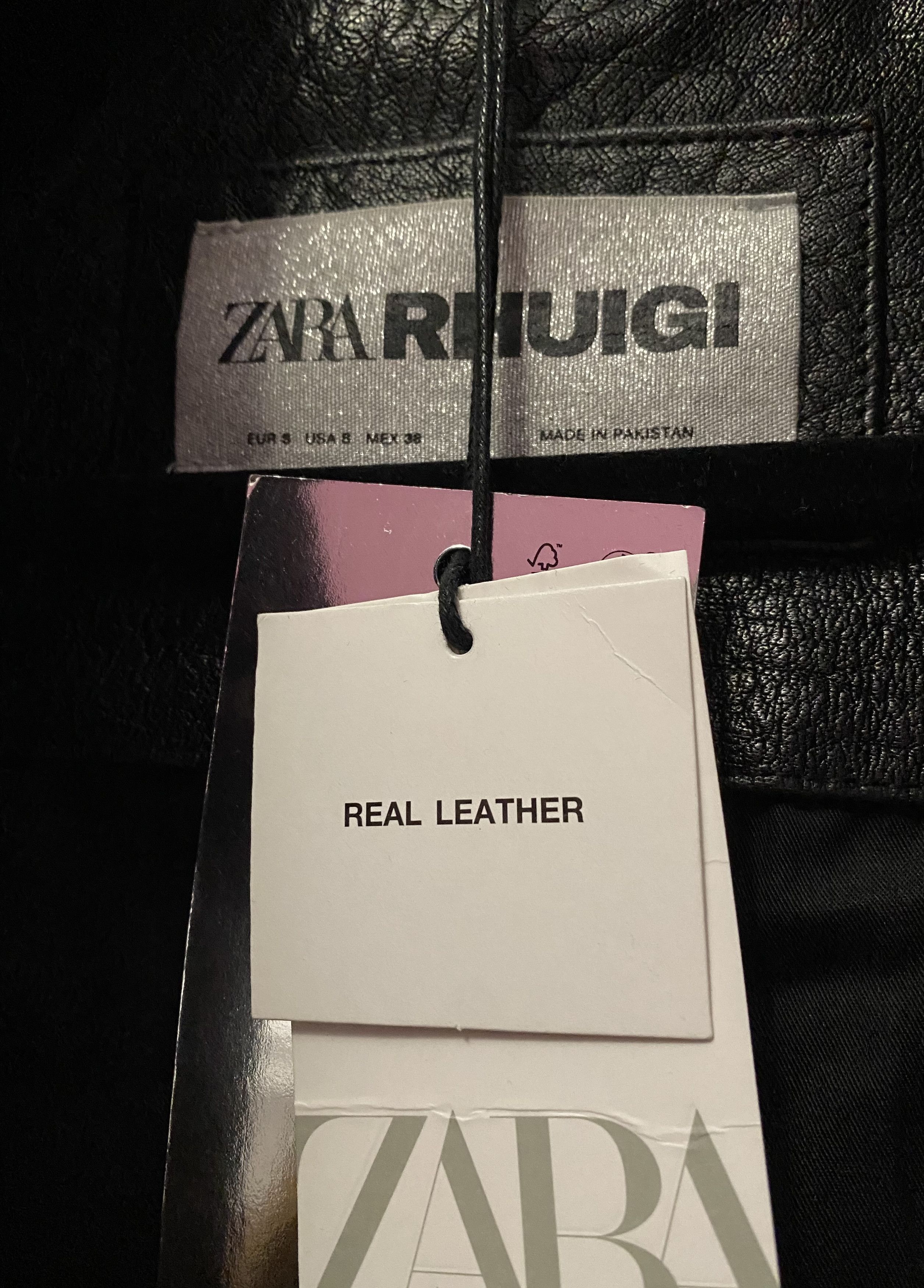 Rhuigi Zara Leather Bomber Jacket Black