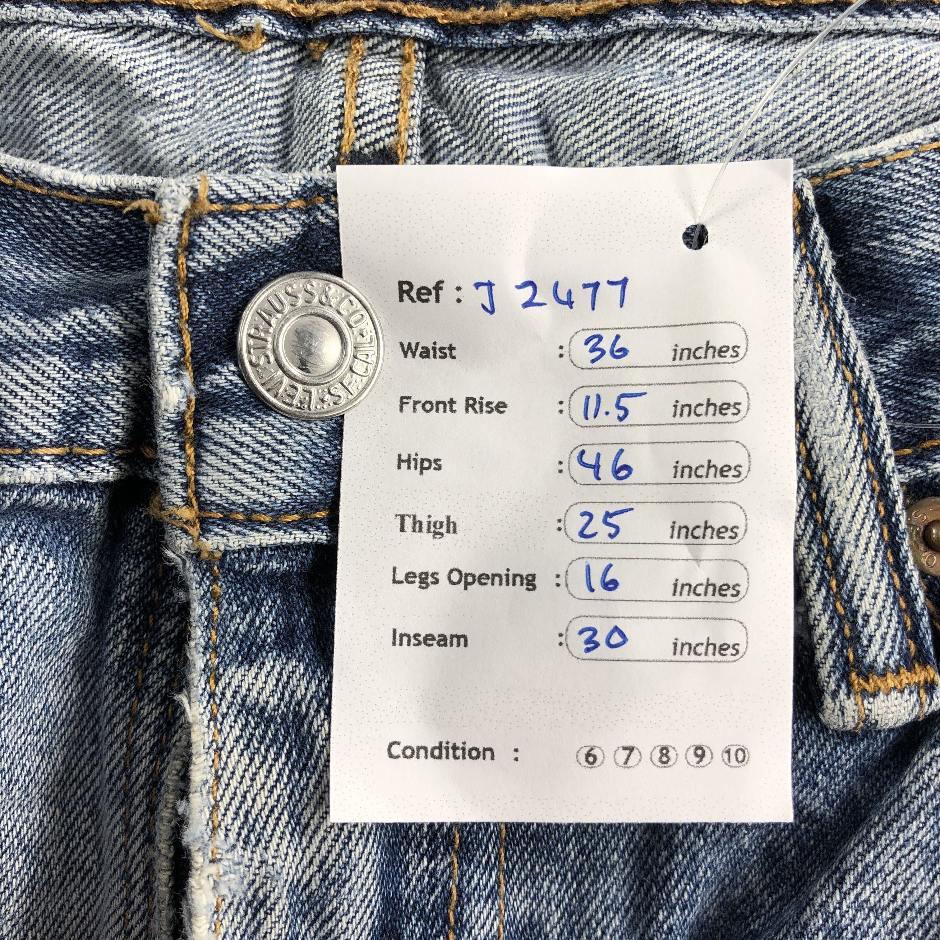 Levi's Vintage Blue Wash Levis 505 Jeans-J2477 Size US 36 / EU 52 - 18 Thumbnail