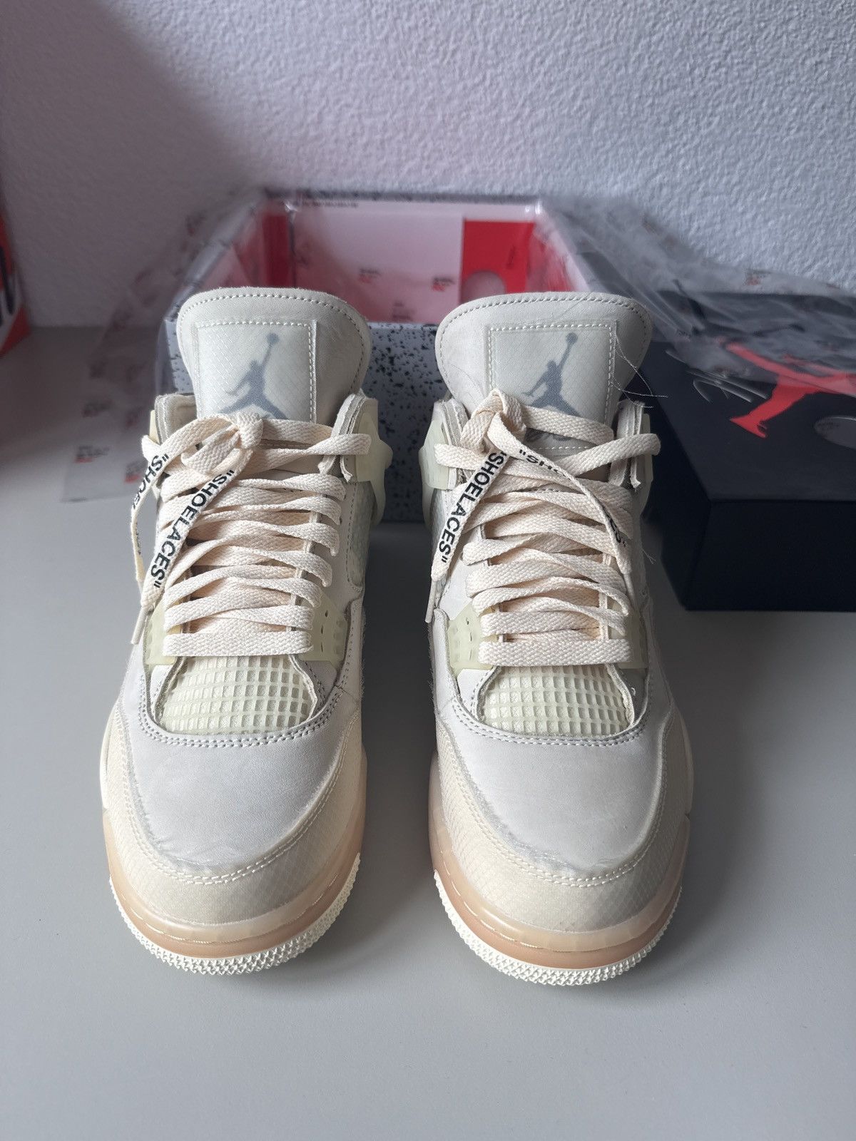 Jordan Brand × Off-White Air Jordan 4 Retro SP Off White Sail Size US 8.5 / EU 41-42 - 4 Thumbnail