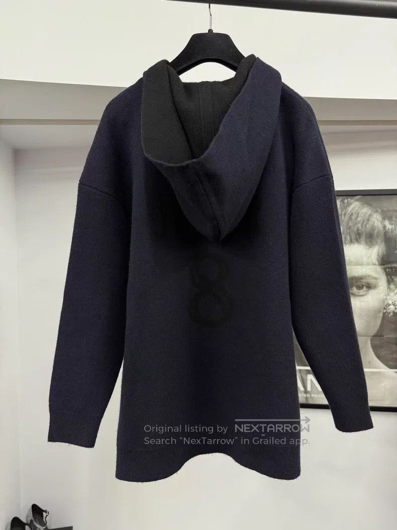 Dior Dior Dark blue long hooded 8-character cashmere sweater Size XS / US 0-2 / IT 36-38 - 2 Thumbnail