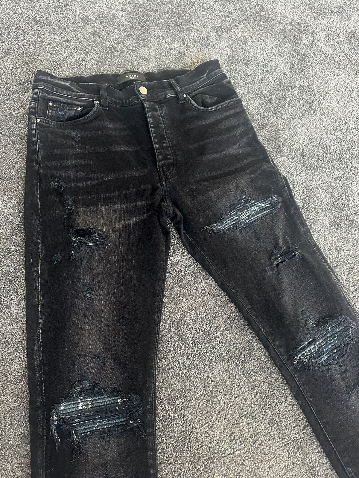 Amiri Amiri Black MX1 Bandana Jeans Size US 34 / EU 50 - 4 Thumbnail