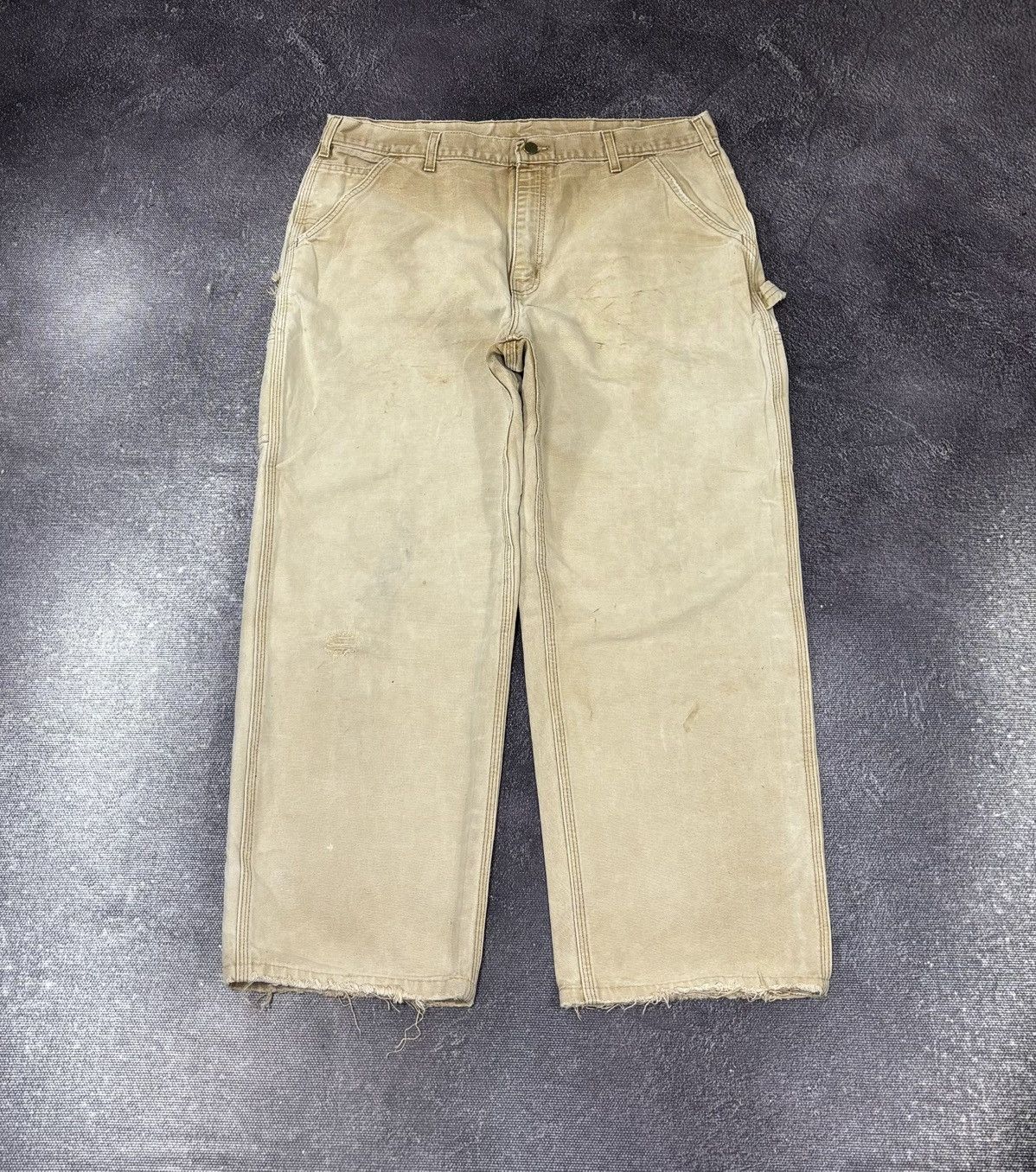 Carhartt Vintage 90s Carhartt USA Faded Work Hype Skate Baggy Pants Size US 38 / EU 54 - 2 Thumbnail