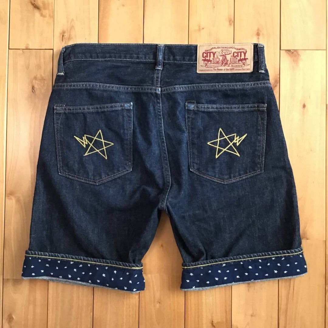 Bape BAPE STA Embroidery Denim Shorts a bathing ape NIGO ★size S Size US 30 / EU 46 - 1 Thumbnail